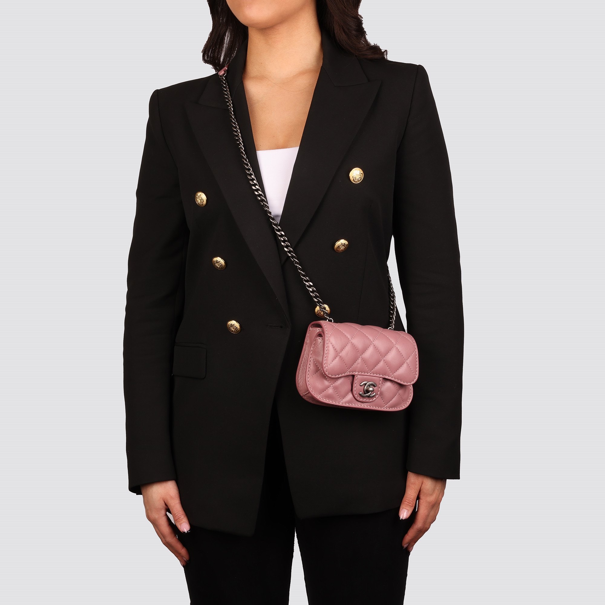 Chanel Mauve Quilted Lambskin Mini Flap Bag