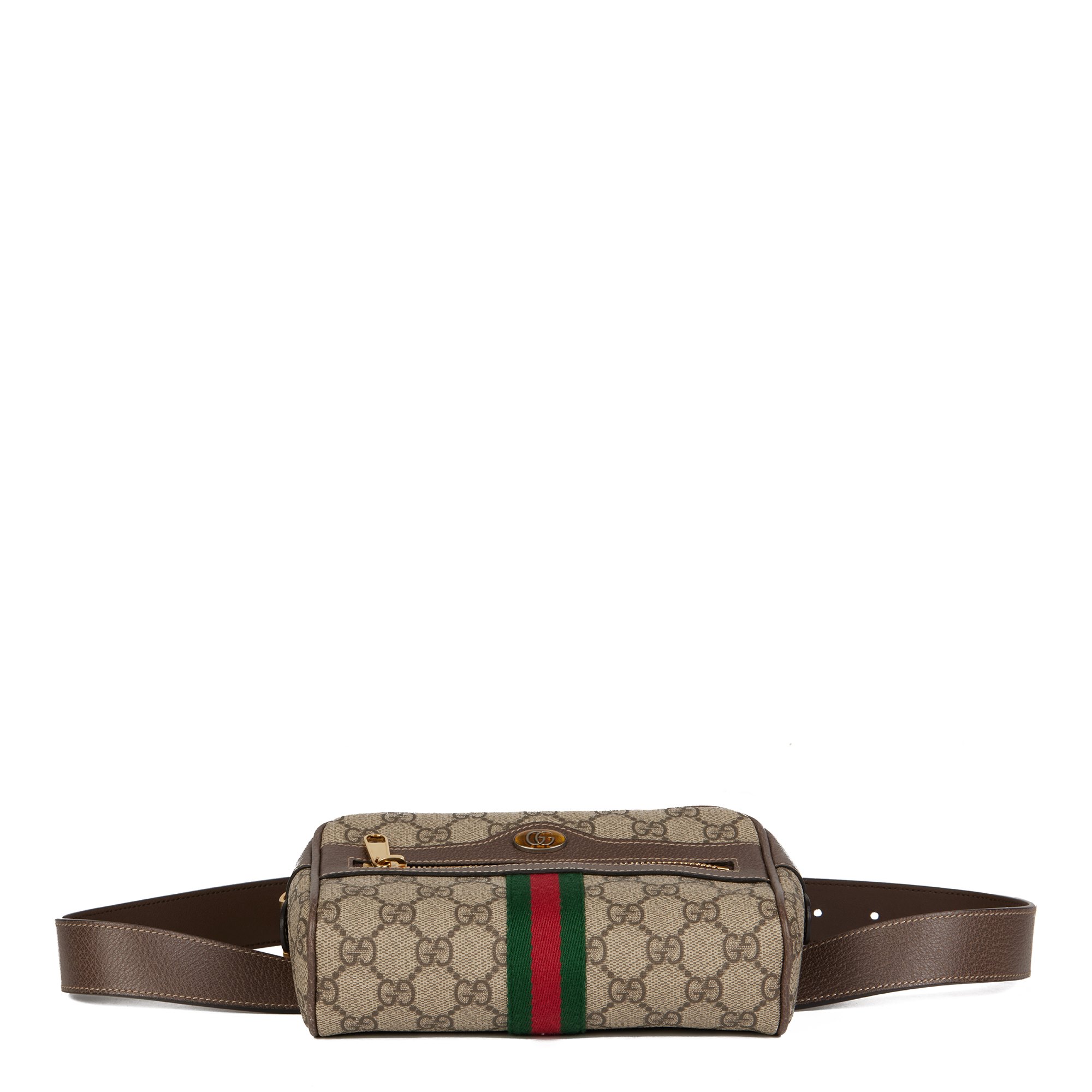 Gucci GG Supreme Canvas & Brown Pigskin Leather Web Small Orphidia Belt Bag