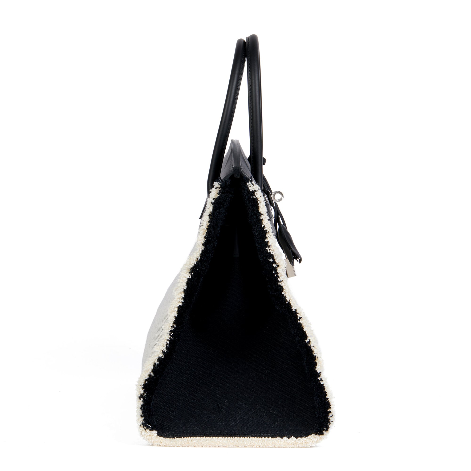 Hermès Black Swift Leather & Canvas Fray Birkin 35cm