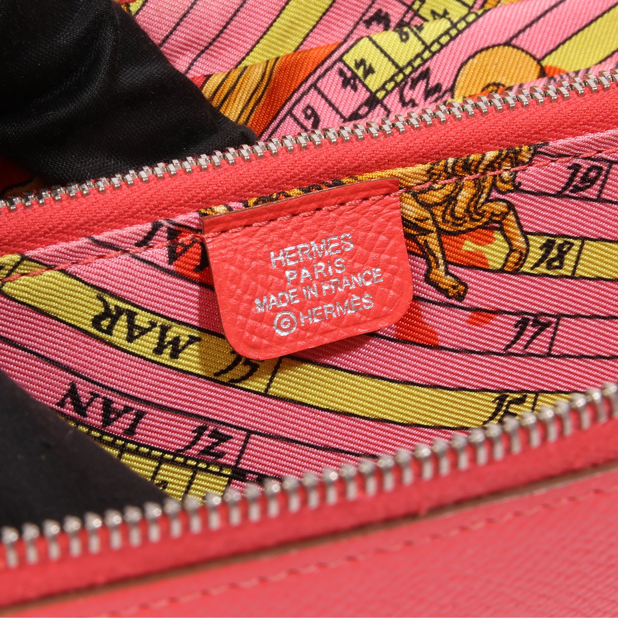 Hermès Rose Jaipur Epsom Leather Silk'In Classique Long Wallet