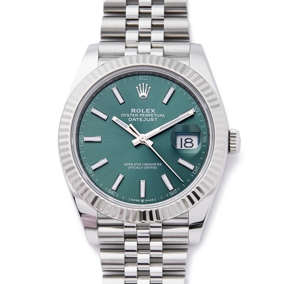 Rolex Datejust 41 Mint Green White Gold & Stainless Steel - 126334