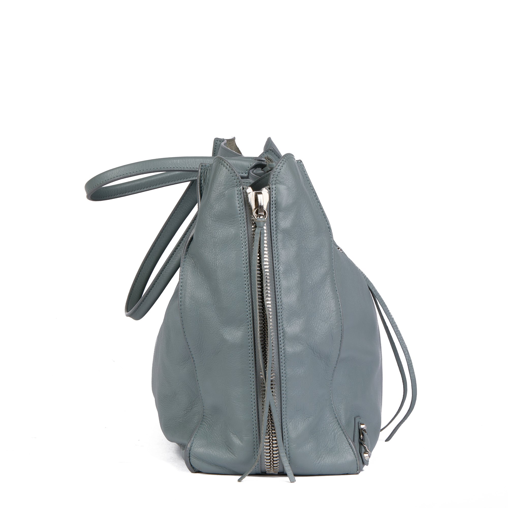 Balenciaga Gris Glace Lambskin Zip Around Papier A4 Tote