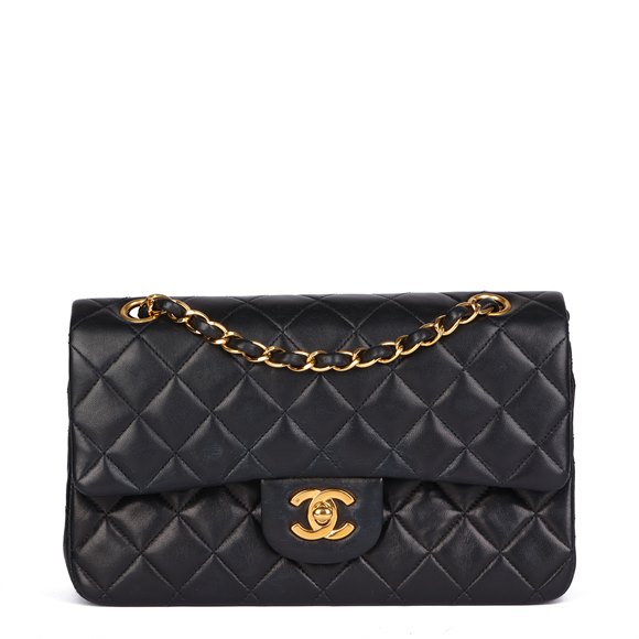 Chanel Black Quilted Lambskin Vintage Classic Double Flap Bag