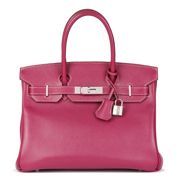 Hermès Tosca & Rose Tyrien Epsom Leather Candy Collection Birkin 30cm Retourne