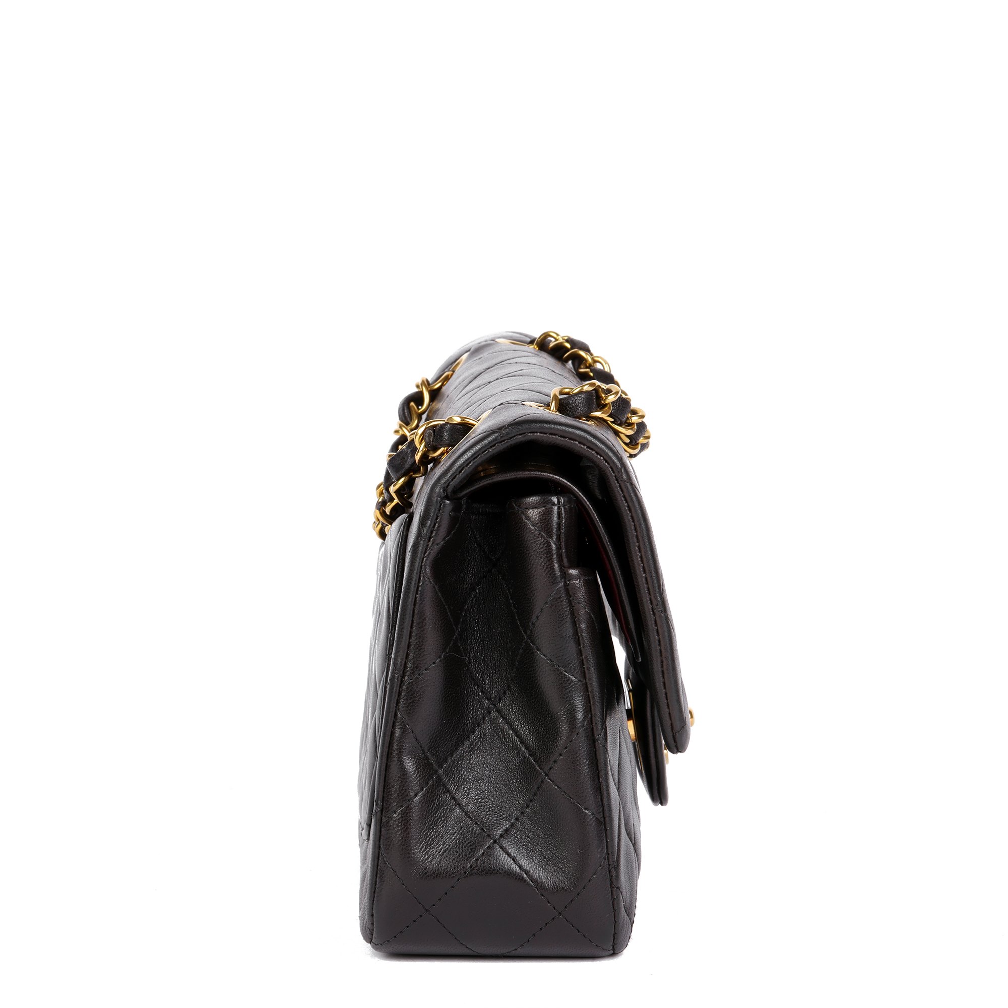 Chanel Black Quilted Lambskin Vintage Small Classic Double Flap Bag