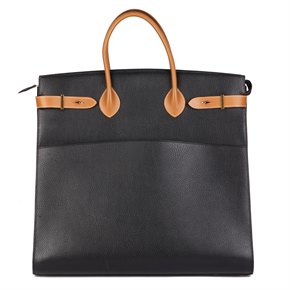 Hermès Black Ardennes Leather & Barenia Leather Vintage Airport Bag