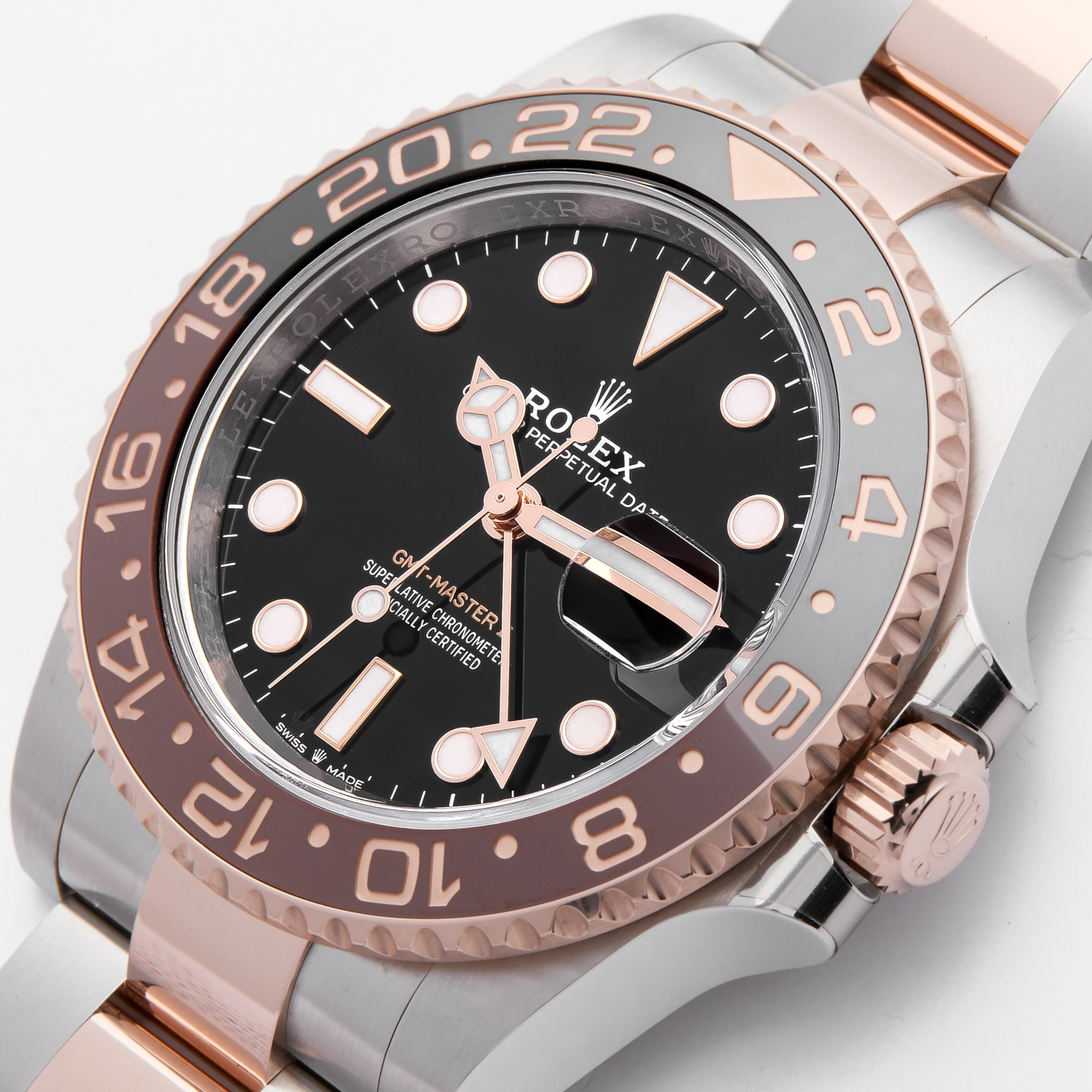 Rolex GMT-Master II Rootbeer' Rose Gold & Stainless Steel 126711CHNR