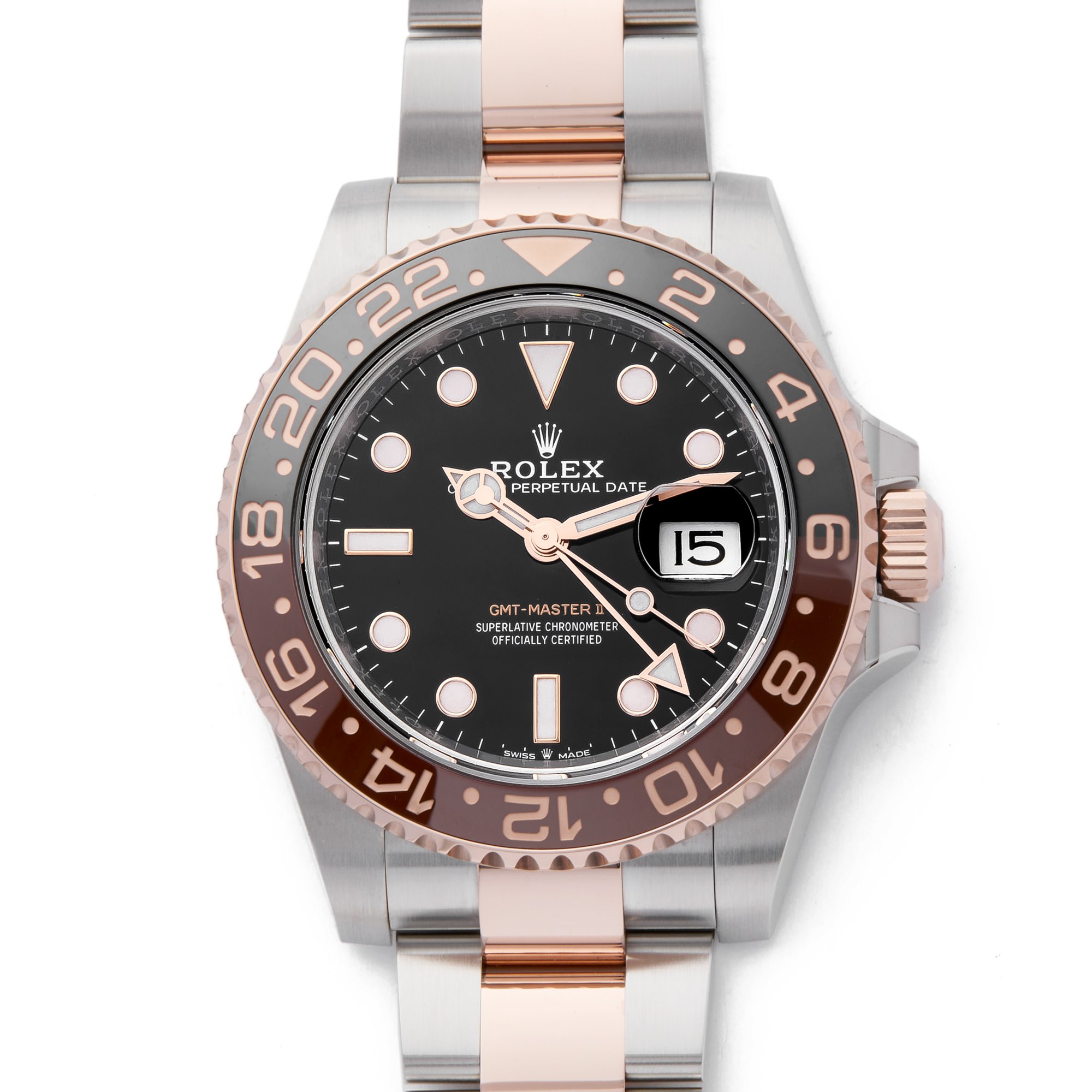 Rolex GMT-Master II Rootbeer' Rose Gold & Stainless Steel 126711CHNR