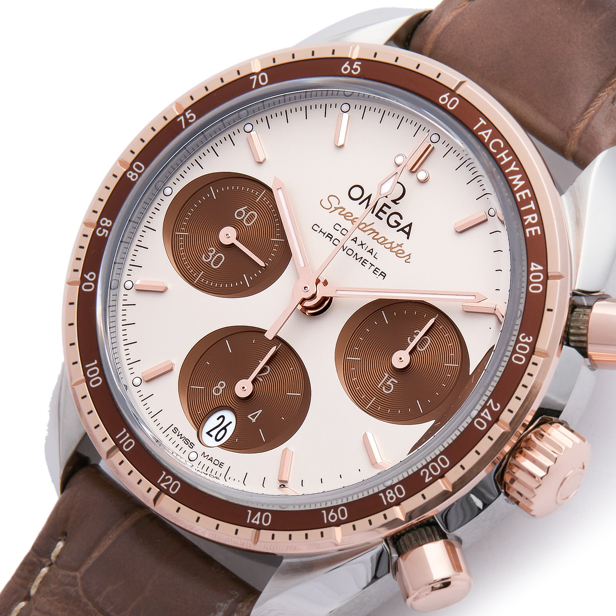 Omega Speedmaster “cappuccino” dial Rose Gold & Stainless Steel 324.23.38.50.02.002