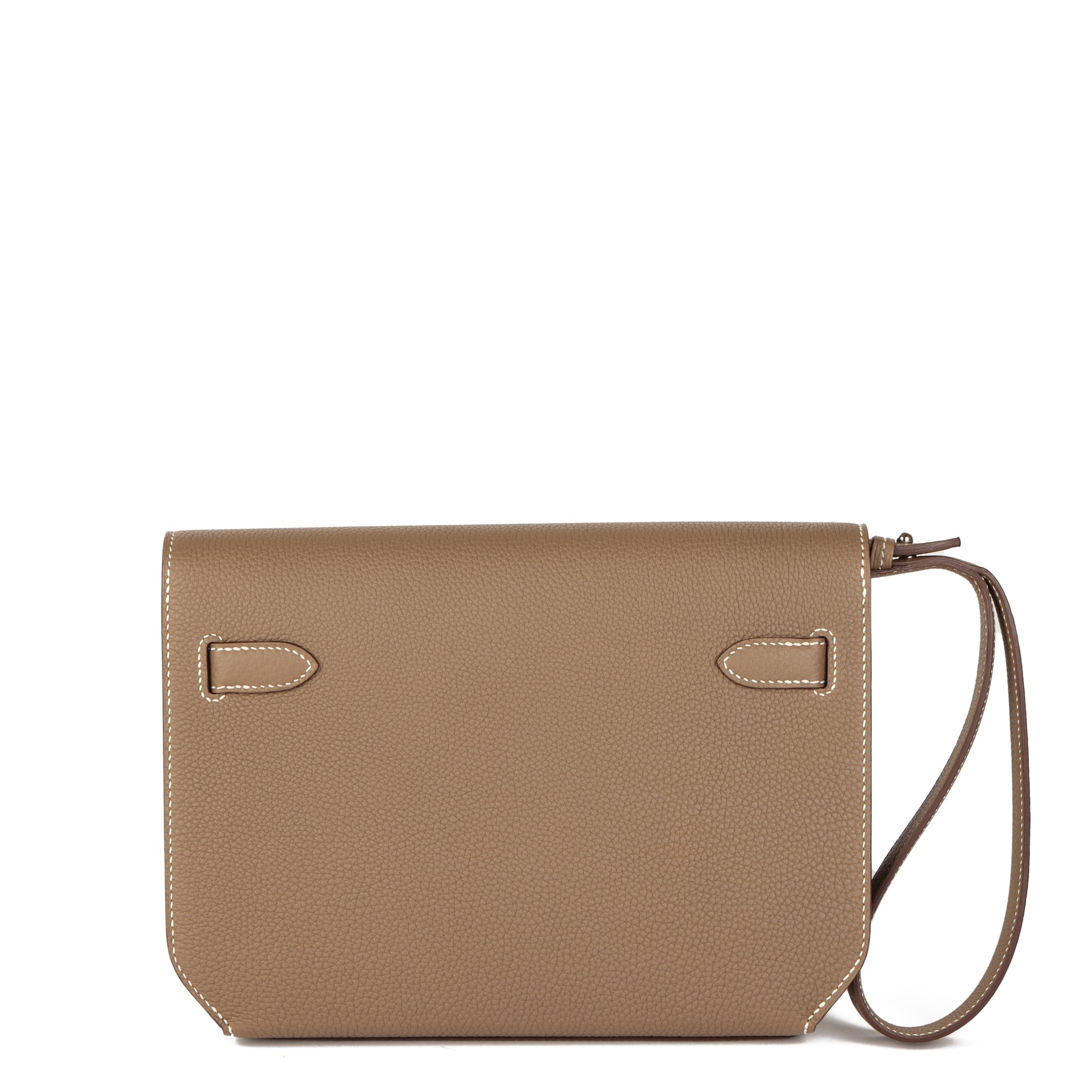Hermès Étoupe Togo Leather Kelly Depeches 25cm Pochette
