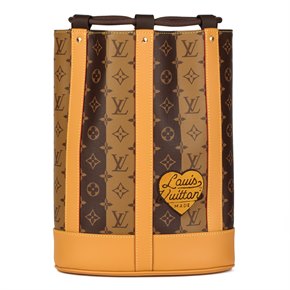 Louis Vuitton x Nigo Brown Reverso Stripe Monogram Coated Canvas & Vachetta Leather Randonnee Messenger