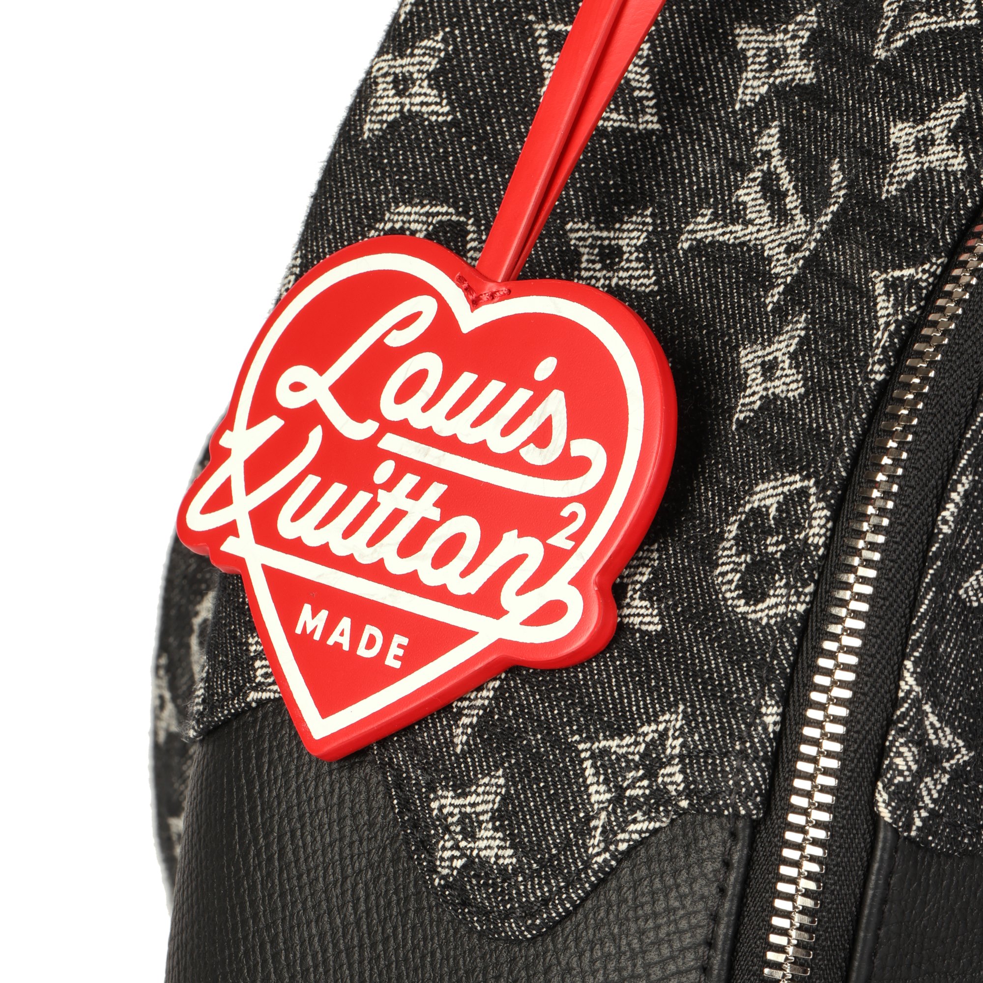 Louis Vuitton x Nigo Navy Taurillon Leather & Monogram Denim Multi Pocket Backpack