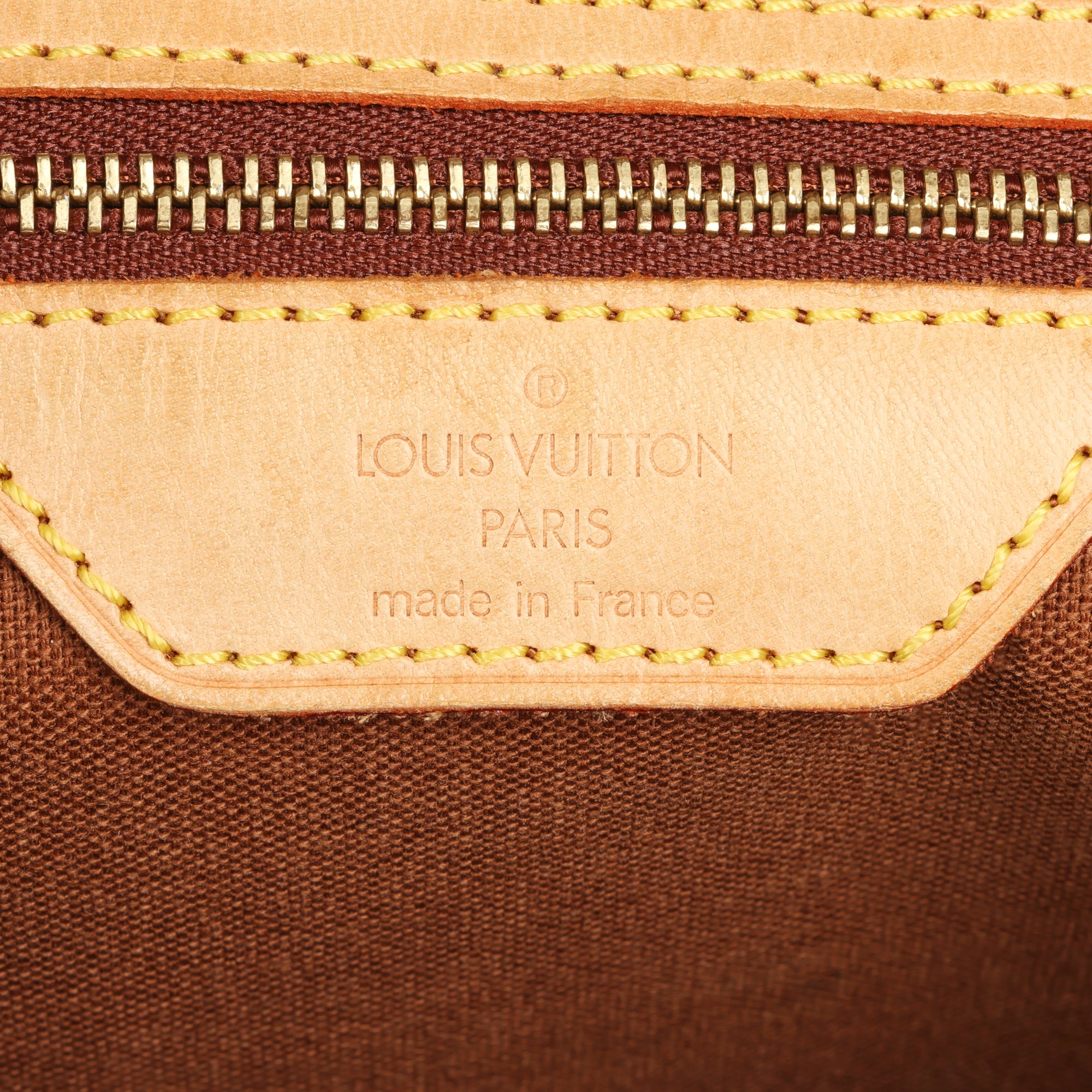 Louis Vuitton Brown Monogram Coated Canvas & Vachetta Leather Vintage Cabas Mezzo