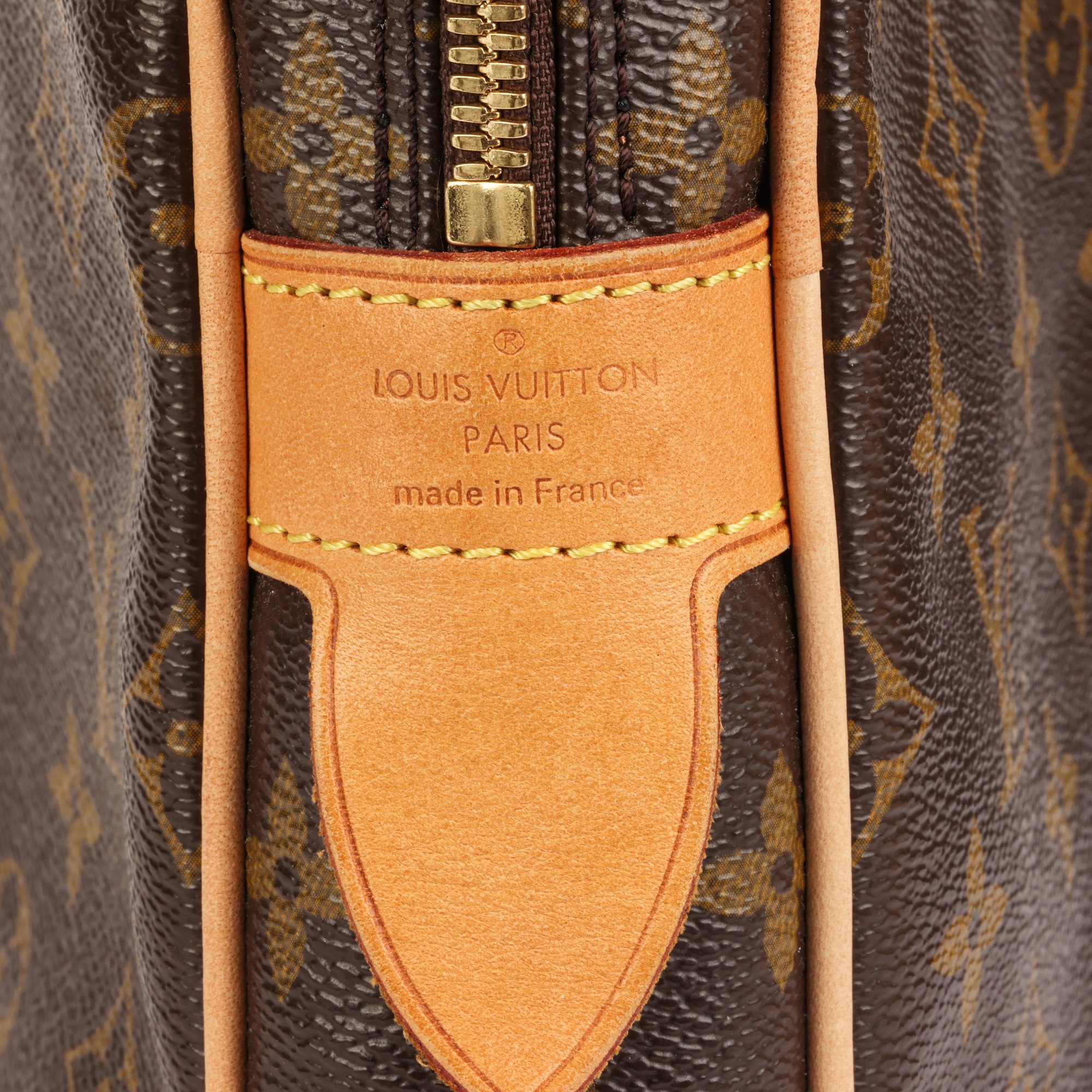 Louis Vuitton Brown Monogram Coated Canvas & Vachetta Leather Vintage Porte Documents Voyage