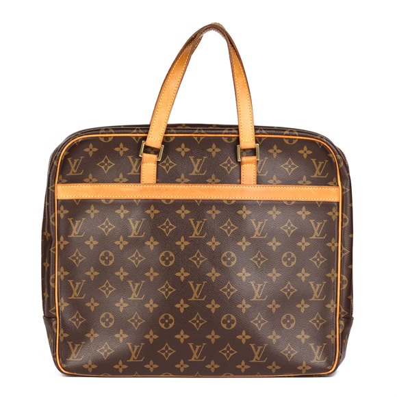 Louis Vuitton Brown Monogram Coated Canvas & Vachetta Leather Vintage Porte Documents Pegase
