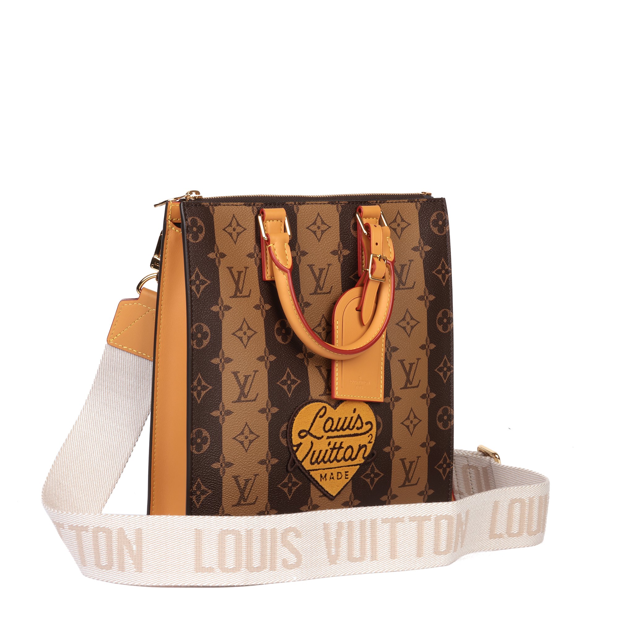 Louis Vuitton x Nigo Brown Stripe Reverso Monogram Coated Canvas Sac Plat Cross