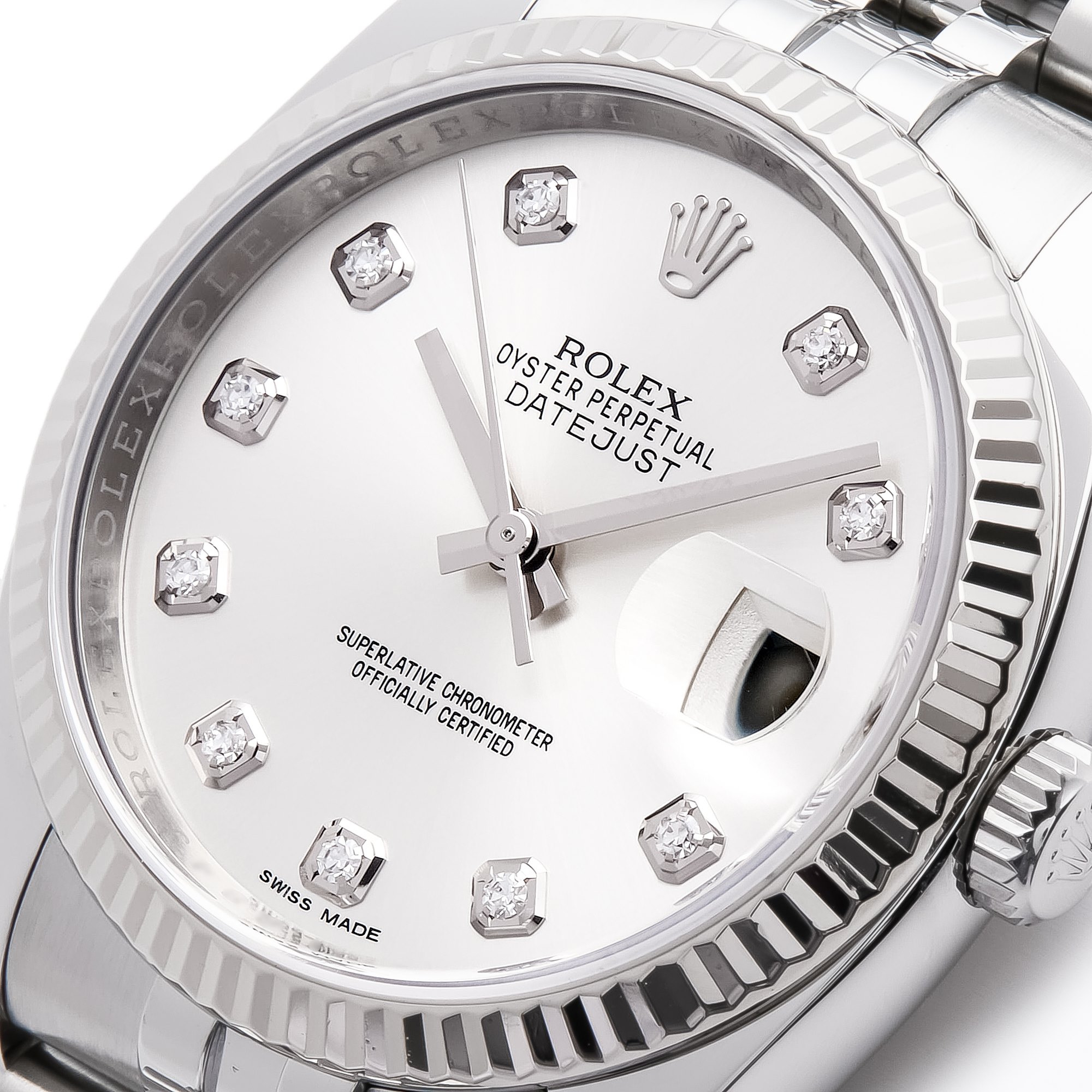 Rolex Datejust 36 Diamond Dot White Gold & Stainless Steel 116234