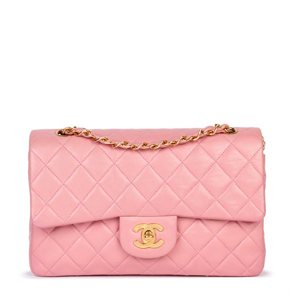 Chanel Pink Quilted Lambskin Vintage Small Classic Double Flap Bag