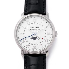 Blancpain Villeret Quantieme Complet Phases De Lune GMT Stainless Steel - 6676-1127-55B
