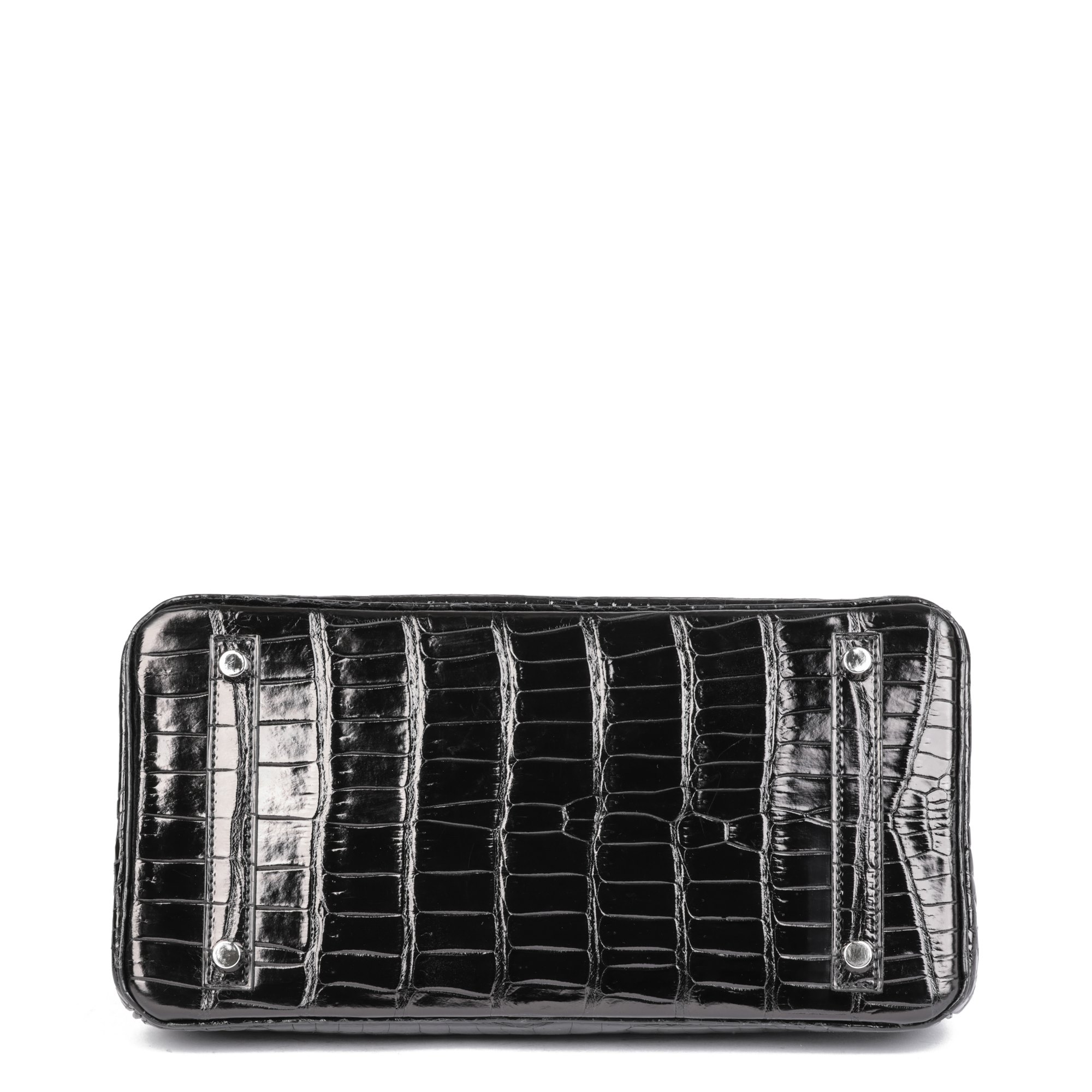 Hermès Black Shiny Porosus Crocodile Leather Birkin 30cm Retourne