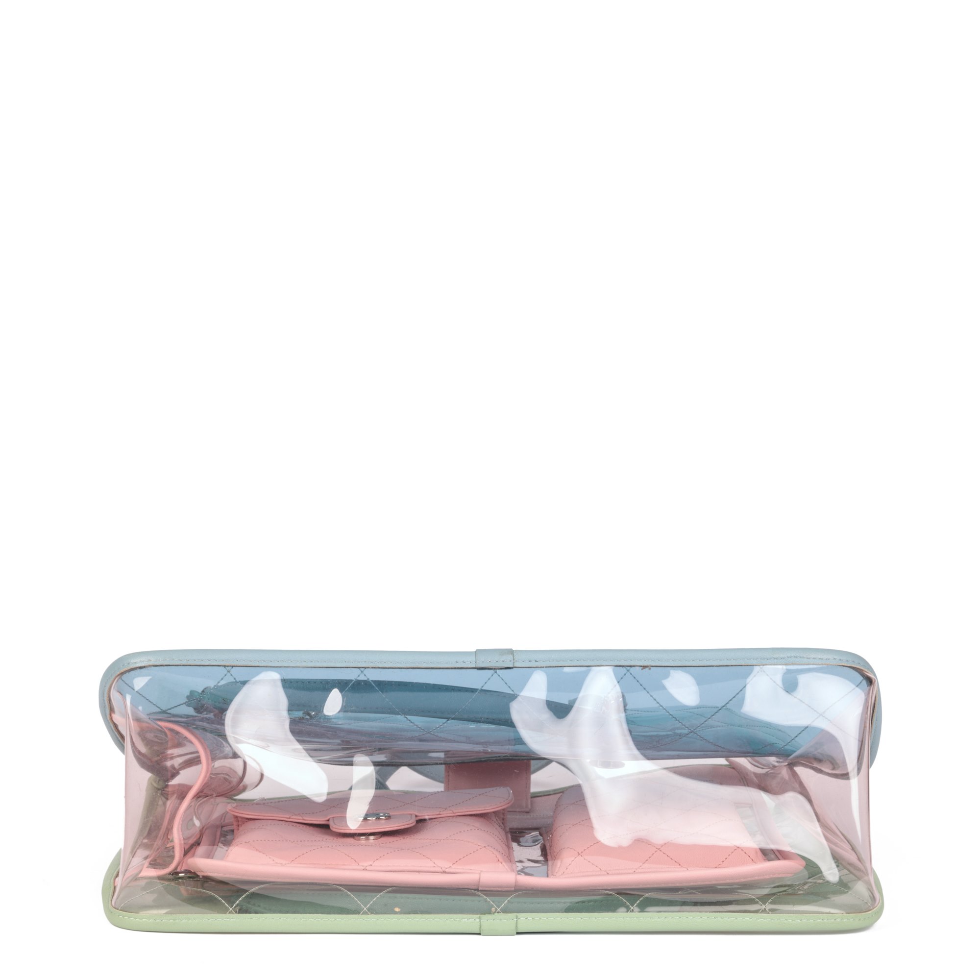 Chanel Green, Blue, Pink Lambskin & PVC Coco Splash Large Shopping Tote