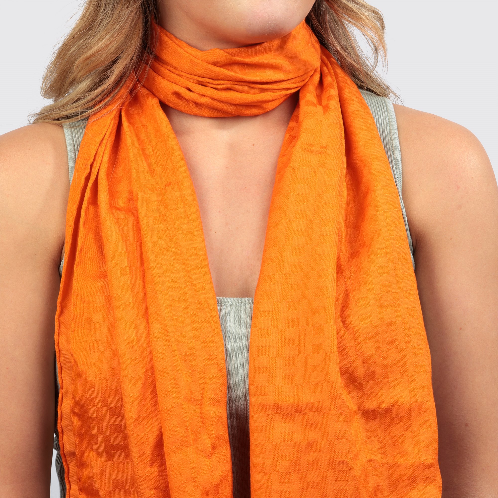 Hermès Orange H Cashmere, Wool & Silk Equip'H 180 Scarf