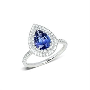 Tiffany & Co. Soleste Pear cut Tanzanite Ring