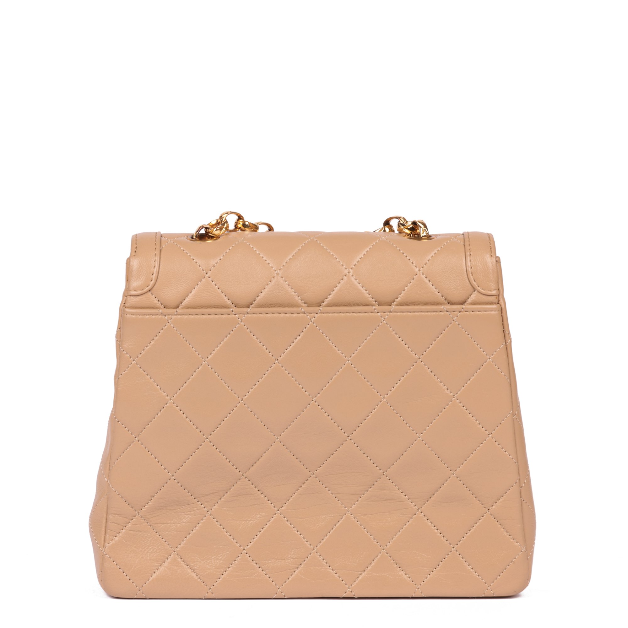 Chanel Beige Quilted Lambskin Vintage Mini Flap Bag with Wallet