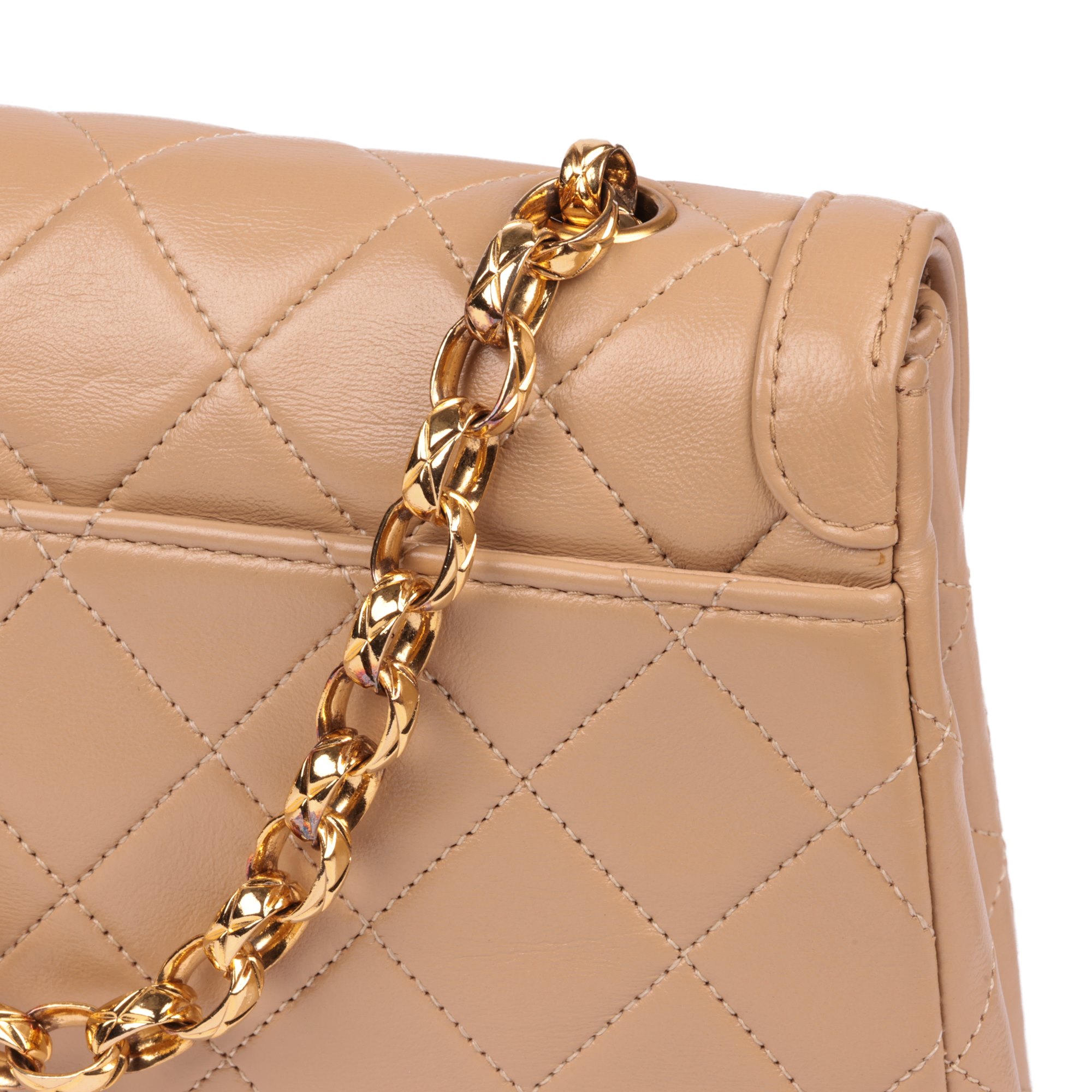 Chanel Beige Quilted Lambskin Vintage Mini Flap Bag with Wallet