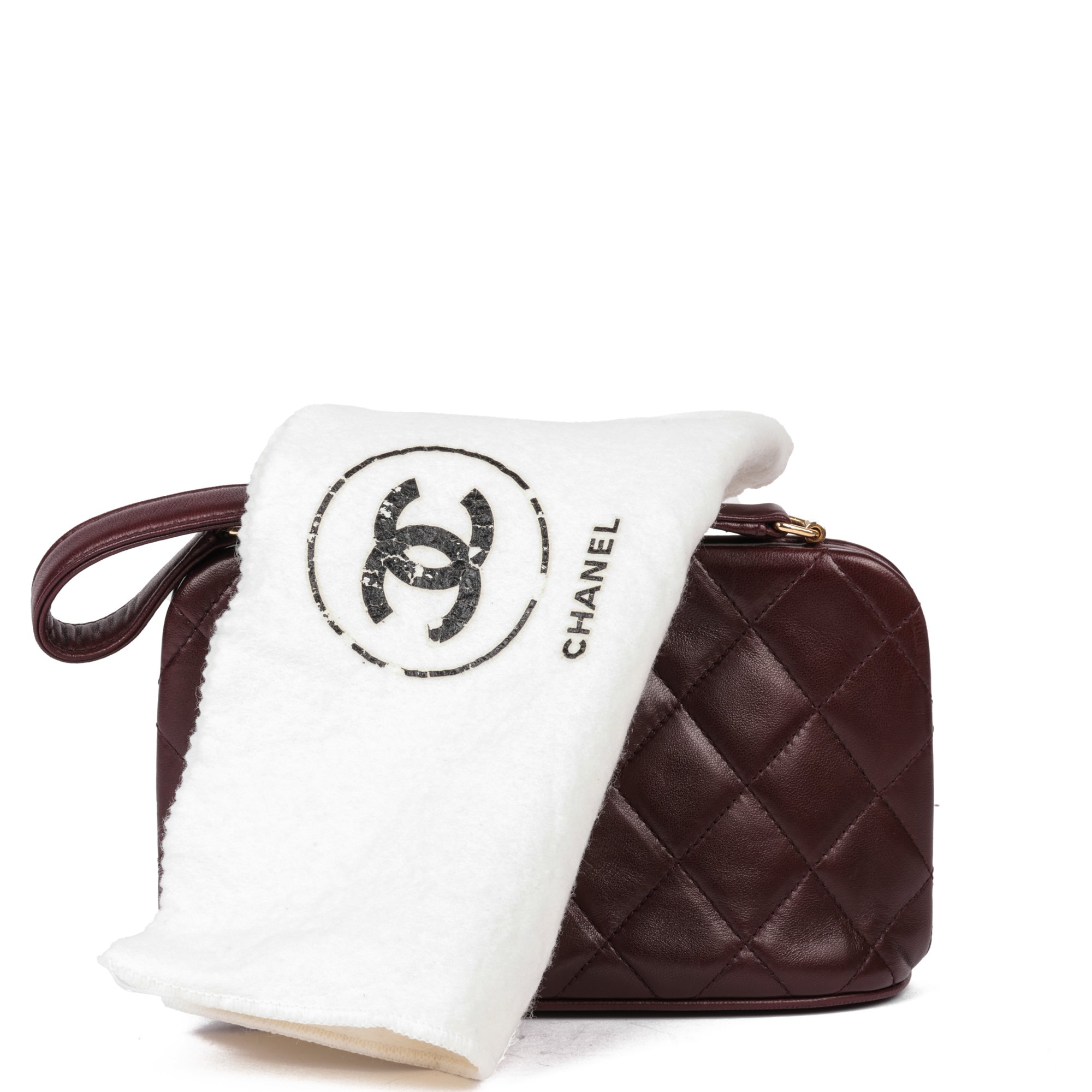 Chanel Burgundy Quilted Lambskin Timeless Top Handle Frame Bag