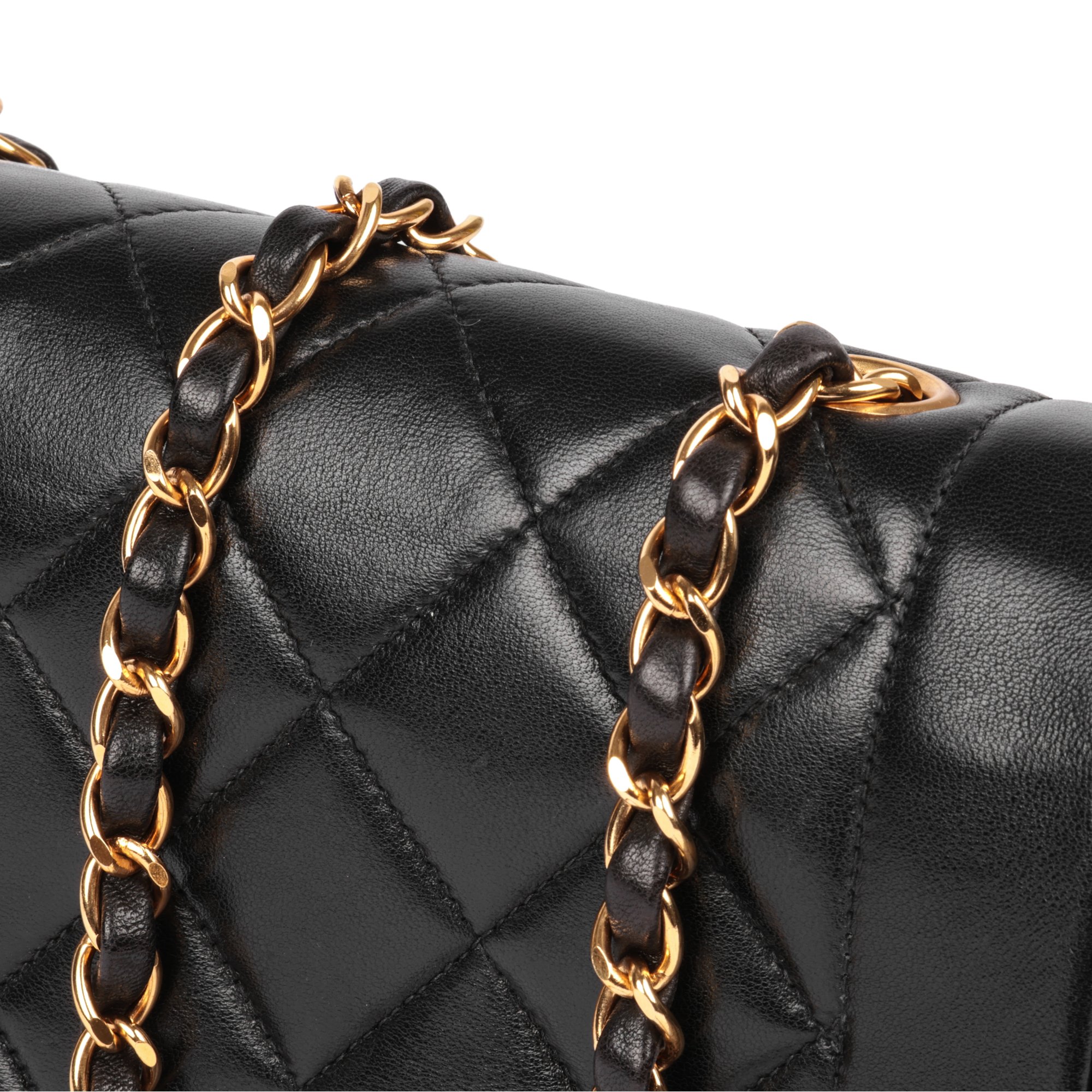 Chanel Black Quilted Lambskin Vintage Small Diana Classic Single Flap Bag
