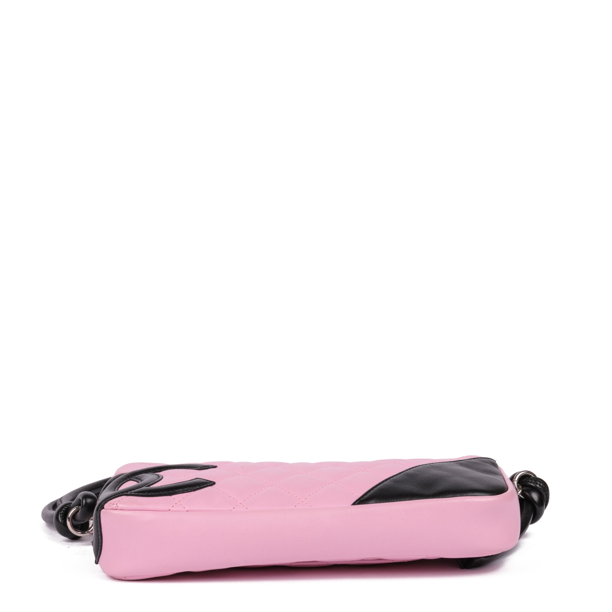 Chanel Pink & Black Quilted Lambskin Cambon Shoulder Pochette