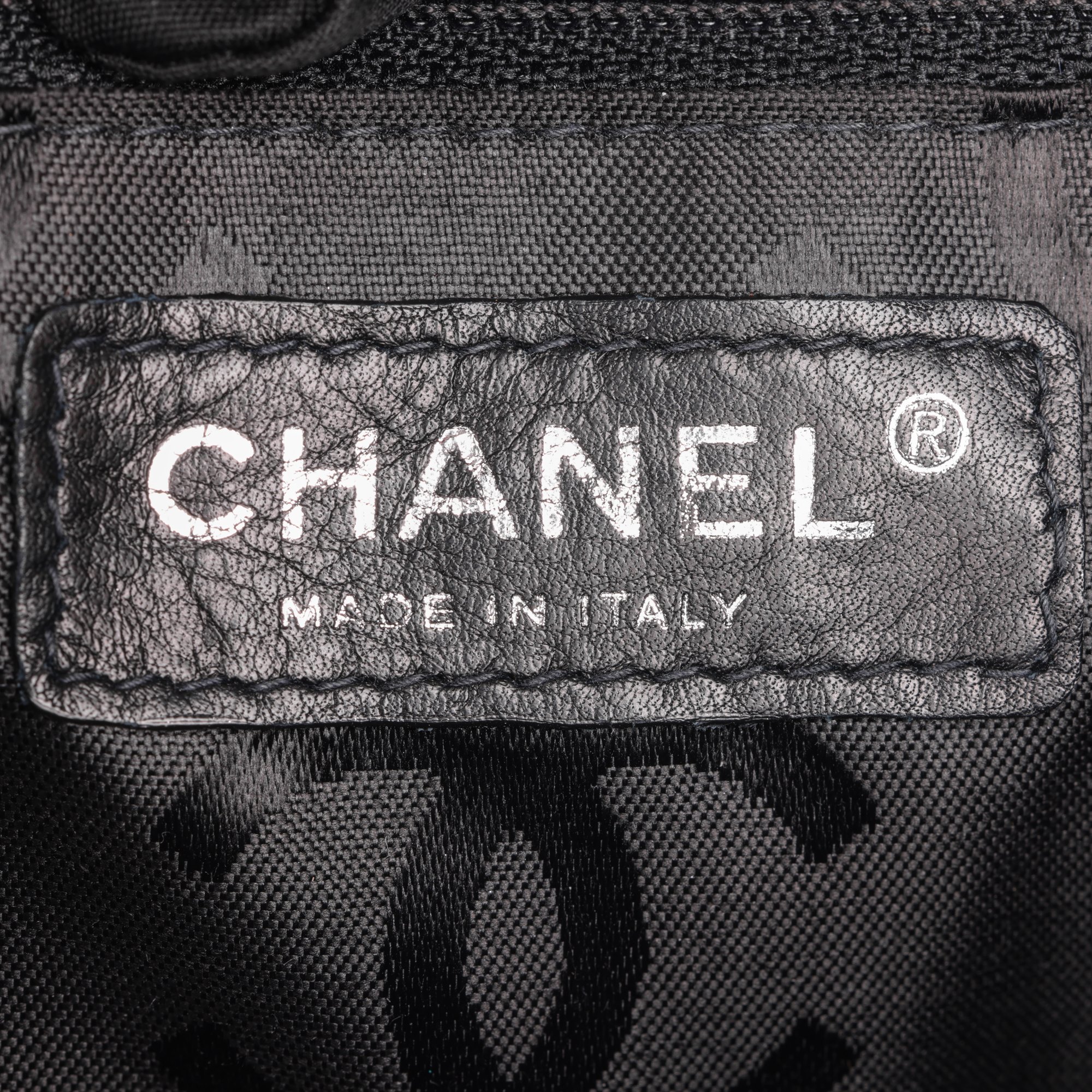Chanel Pink & Black Quilted Lambskin Cambon Shoulder Pochette