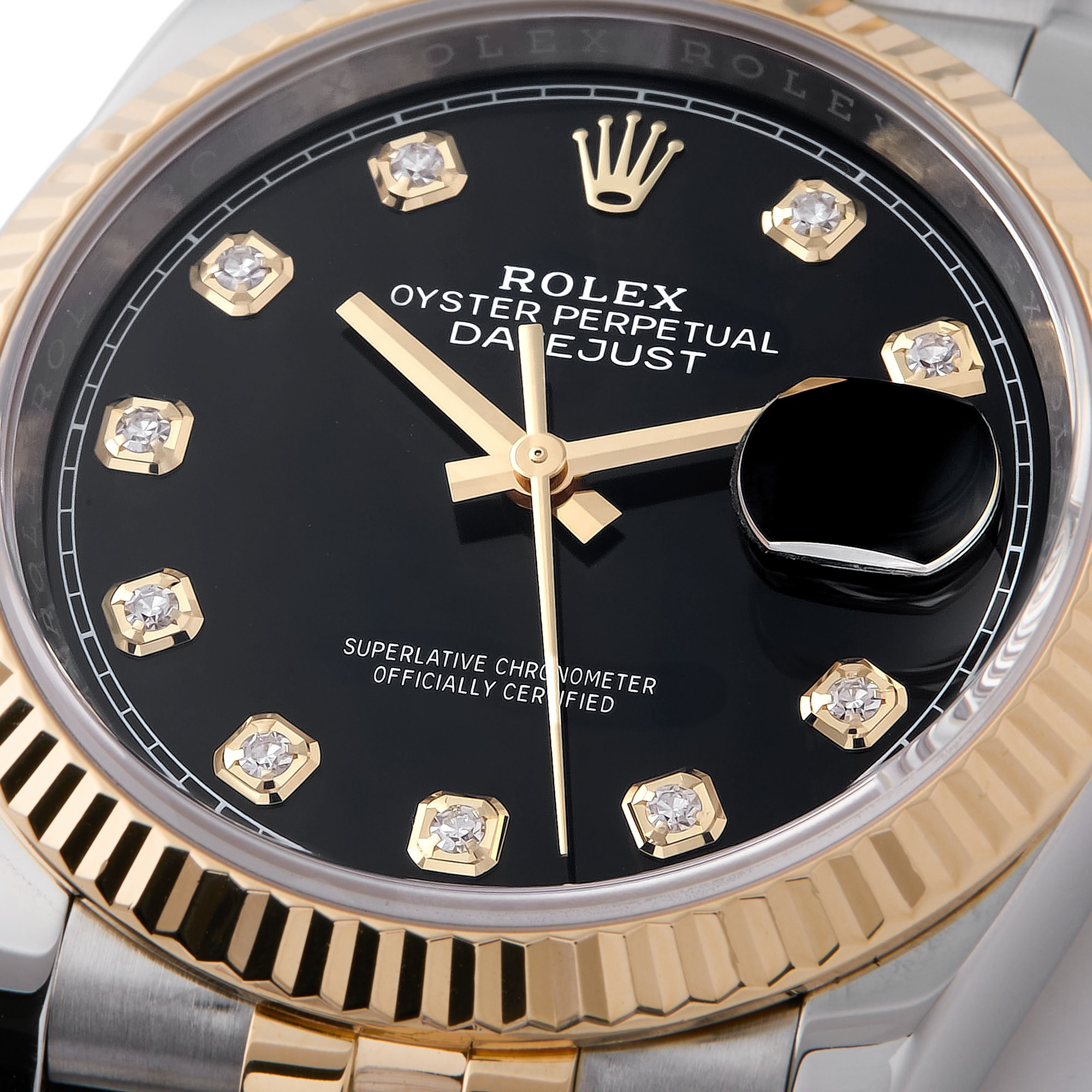 Rolex Datejust 36 Black Diamond Dial Yellow Gold & Stainless Steel 126233