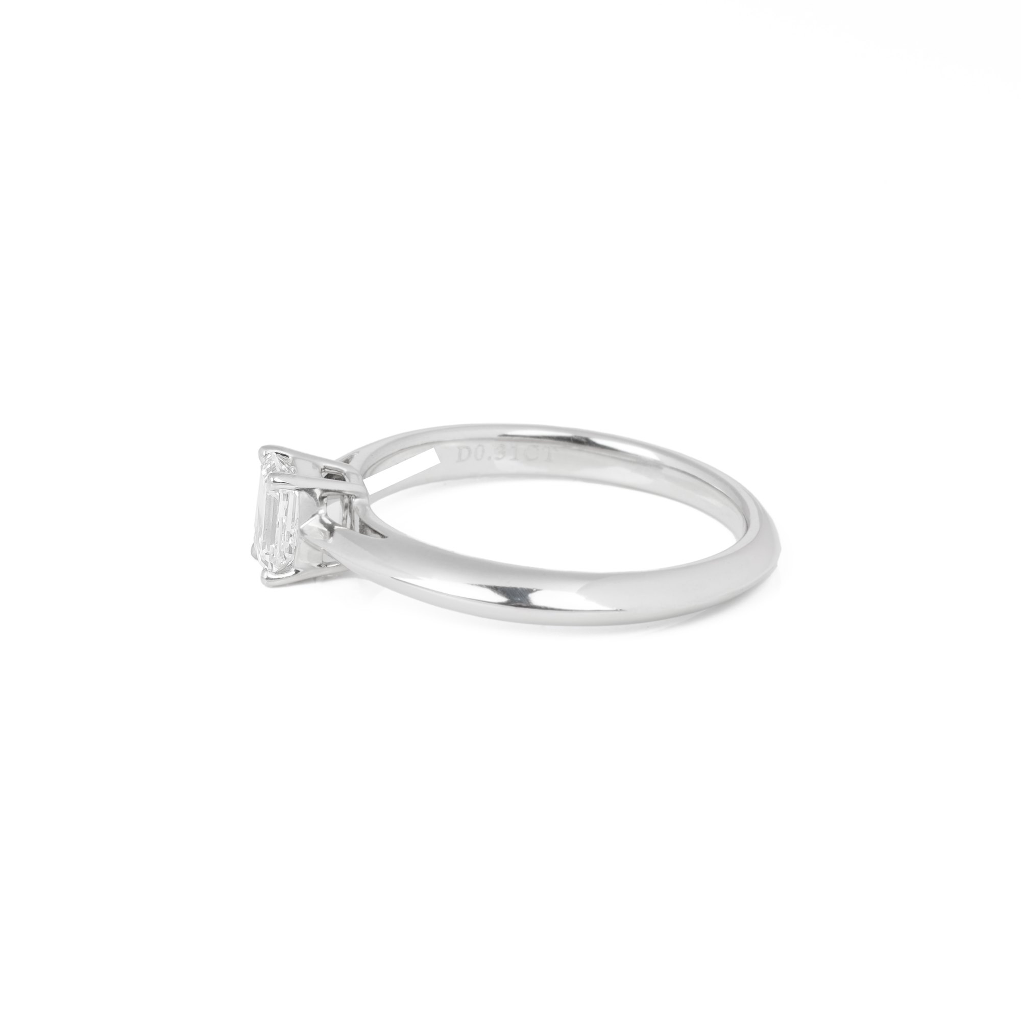 Tiffany & Co. 0.31ct Emerald Cut Diamond Solitaire Ring