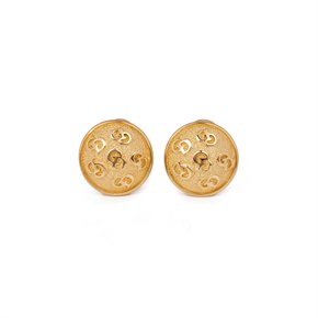 Christian Dior Logo Button Earrings