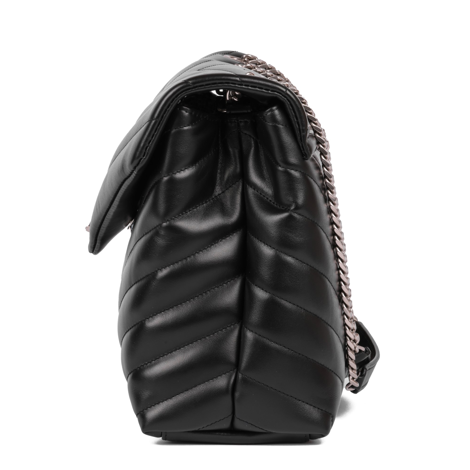 Saint Laurent Black Y Quilted Calfskin Leather Medium Loulou