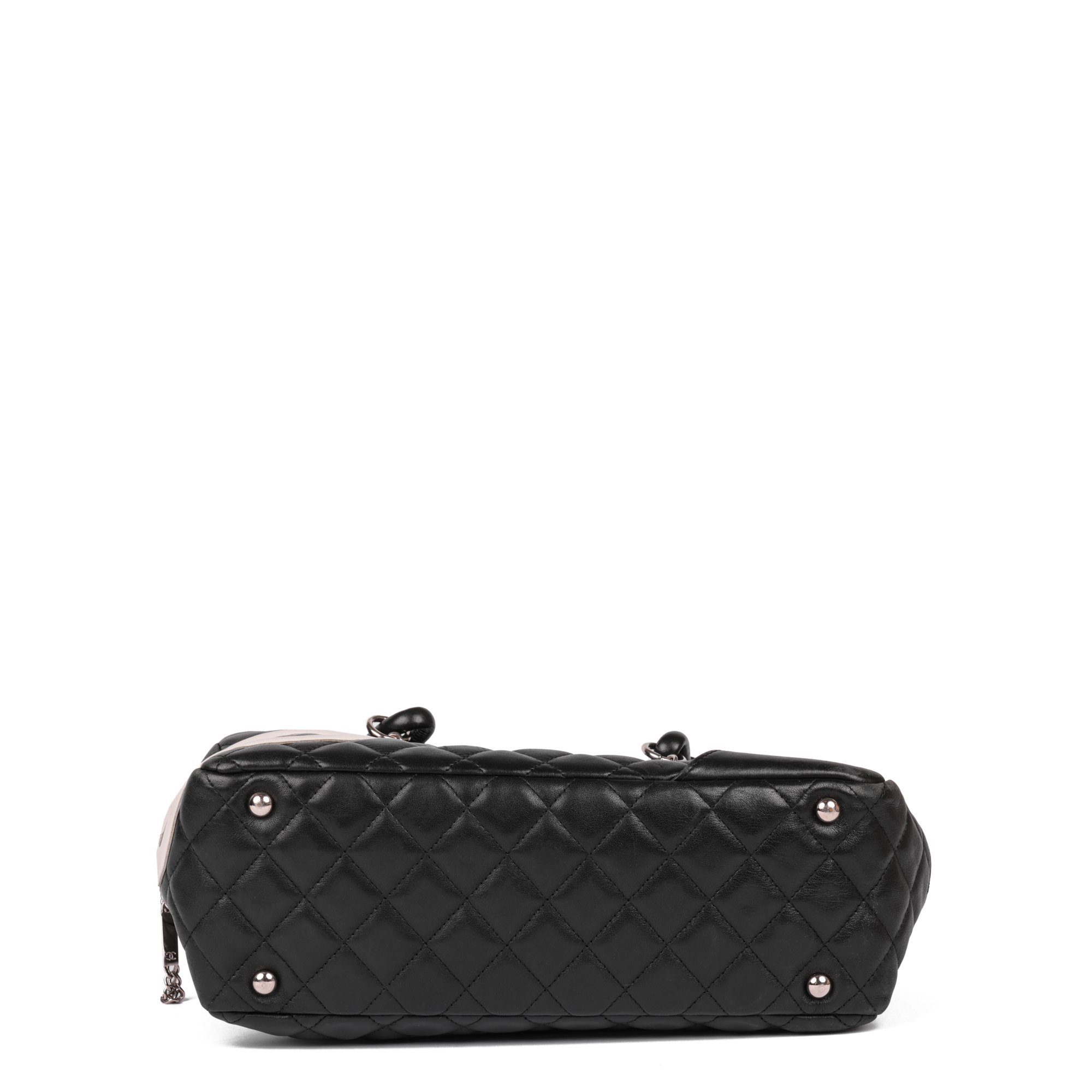 Chanel Black and White Quilted Lambskin Large Cambon Bowling Bag