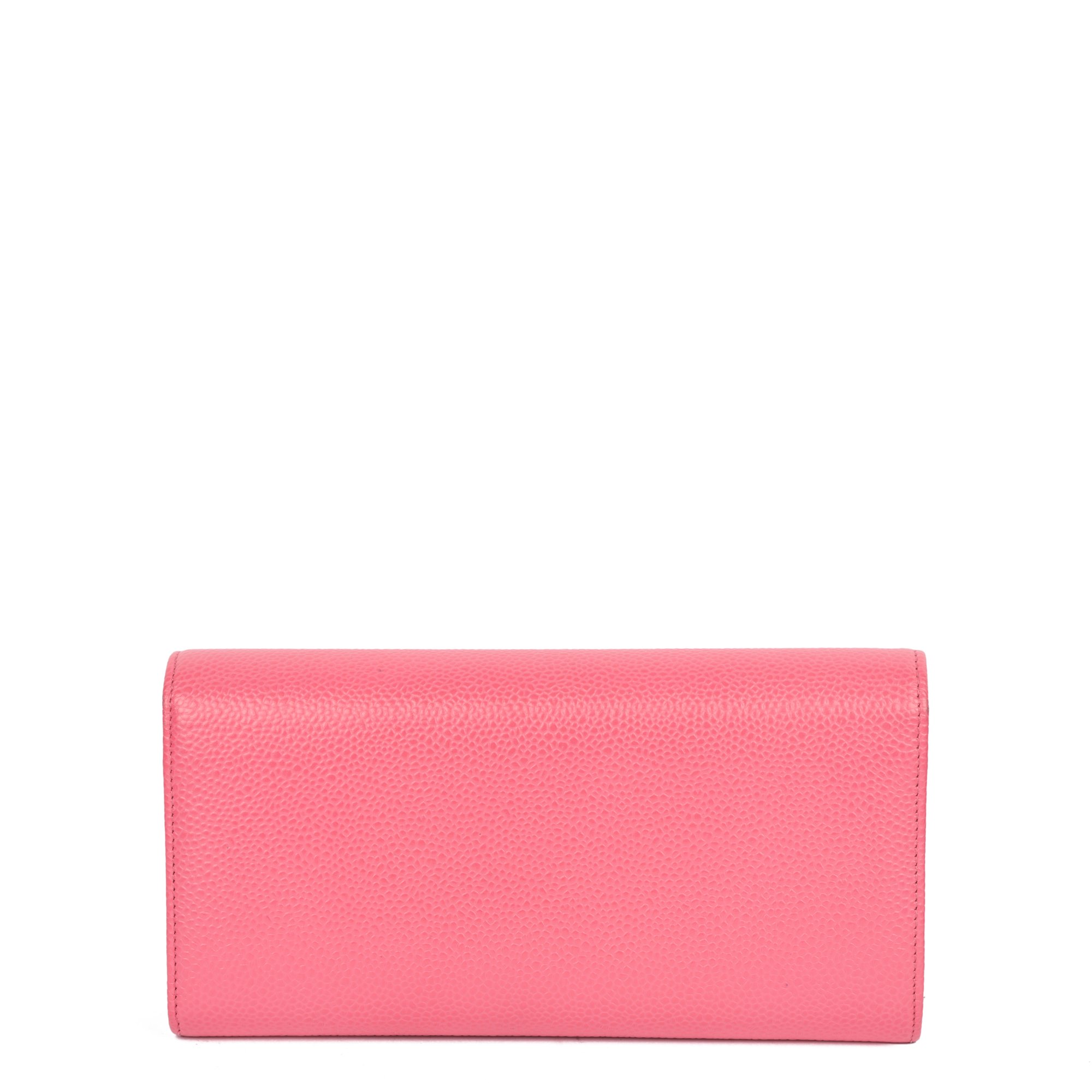 Chanel Pink Caviar Leather Long Wallet