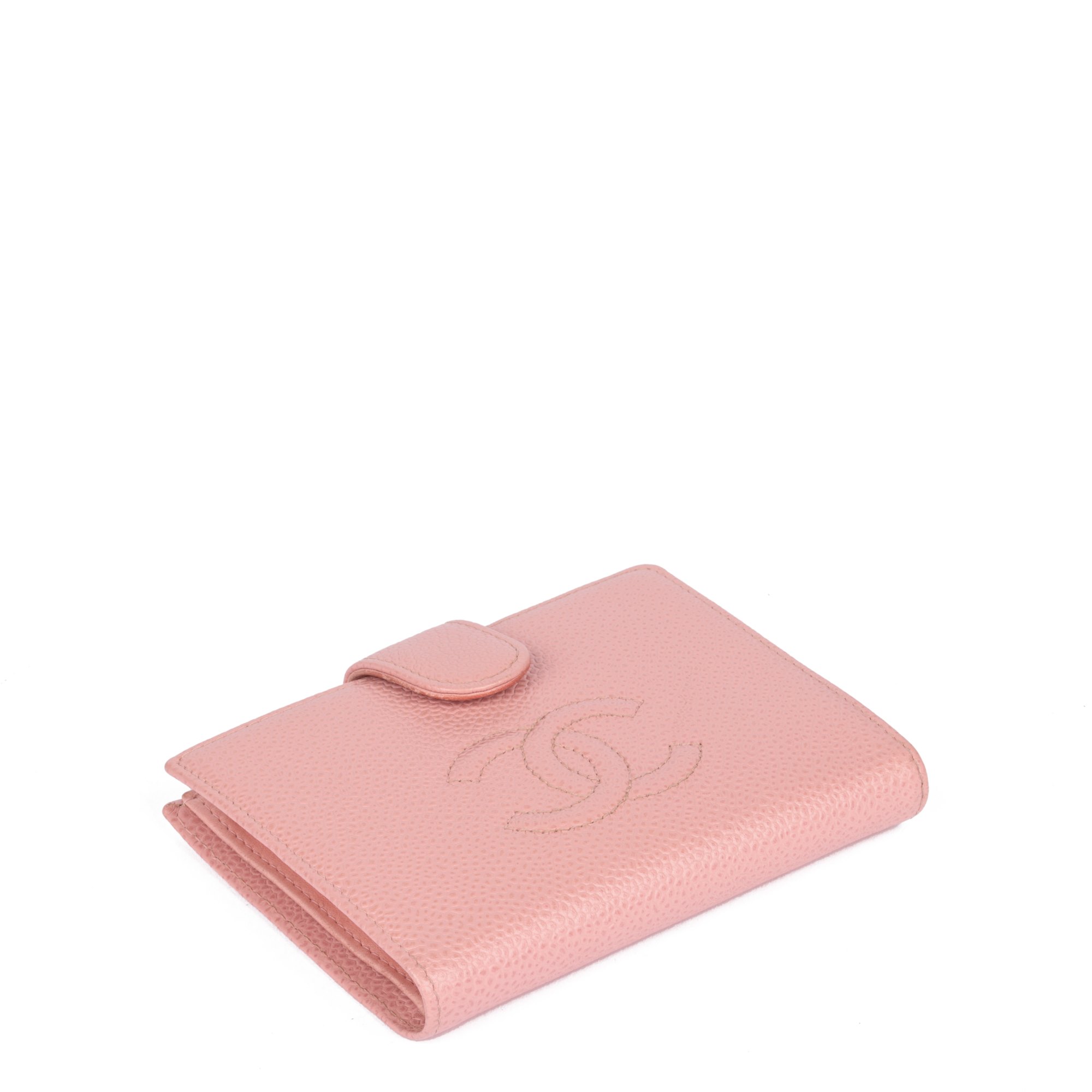 Chanel Pink Caviar Leather Timeless Compact Wallet