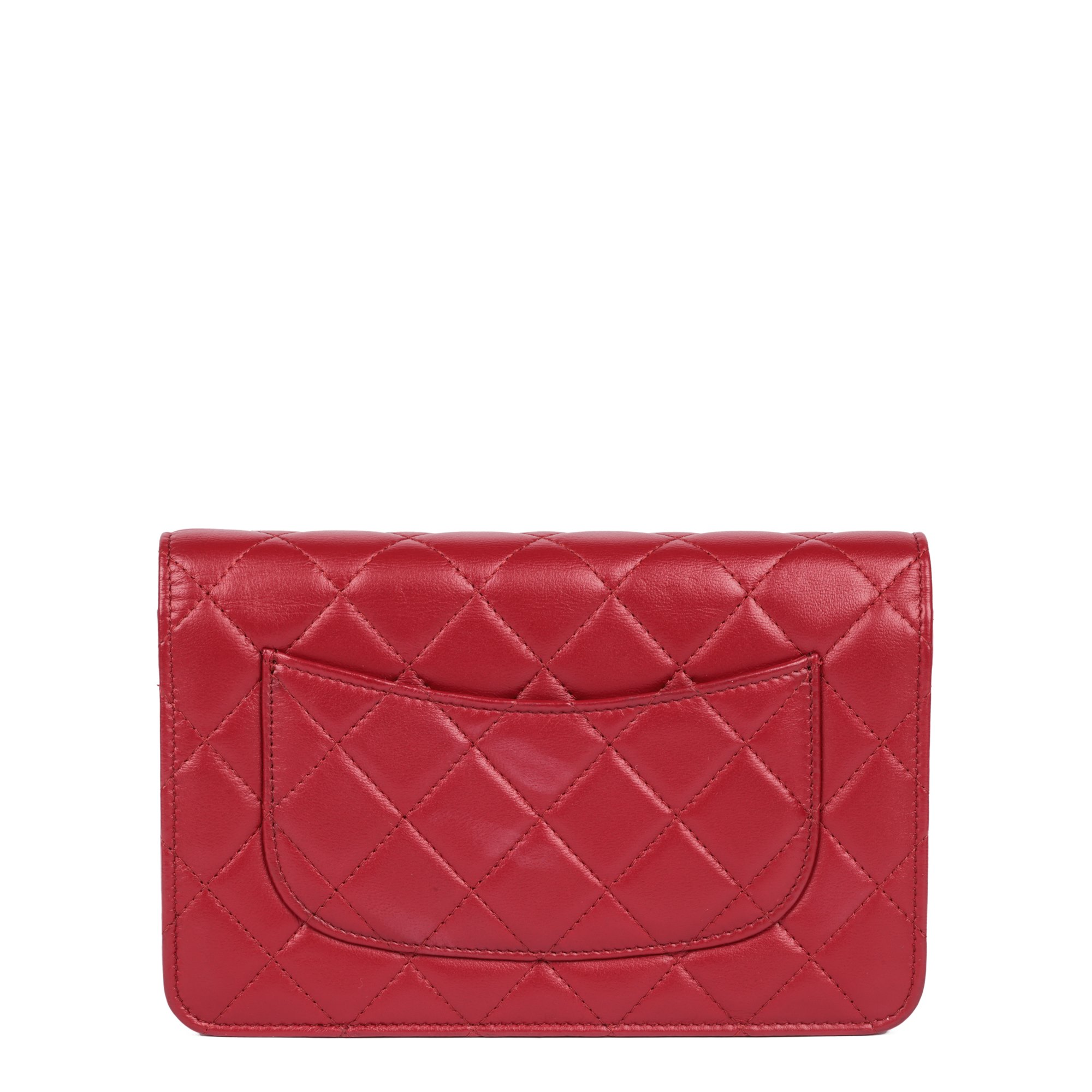 Chanel Red Quilted Lambskin Leather Wallet-on-Chain WOC