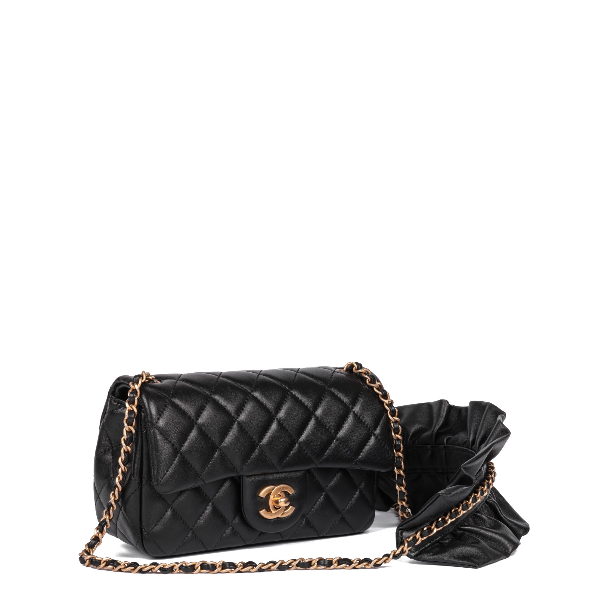 Chanel Black Quilted Lambskin Romance Rectangular Mini Flap Bag