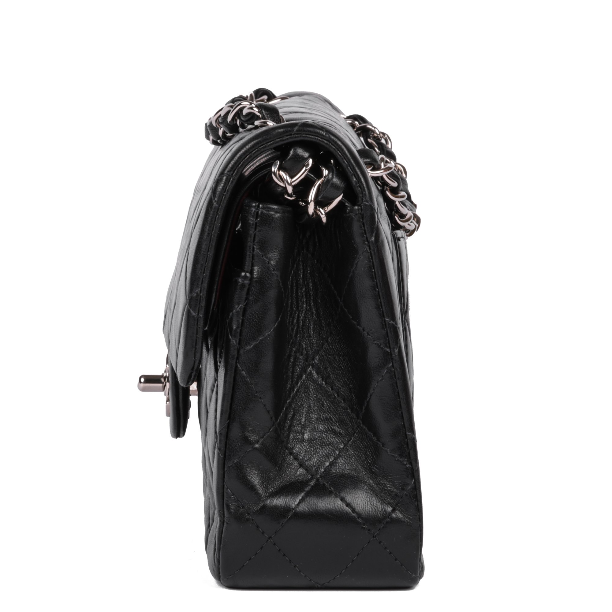 Chanel Black Quilted Lambskin Vintage Small Classic Double Flap Bag