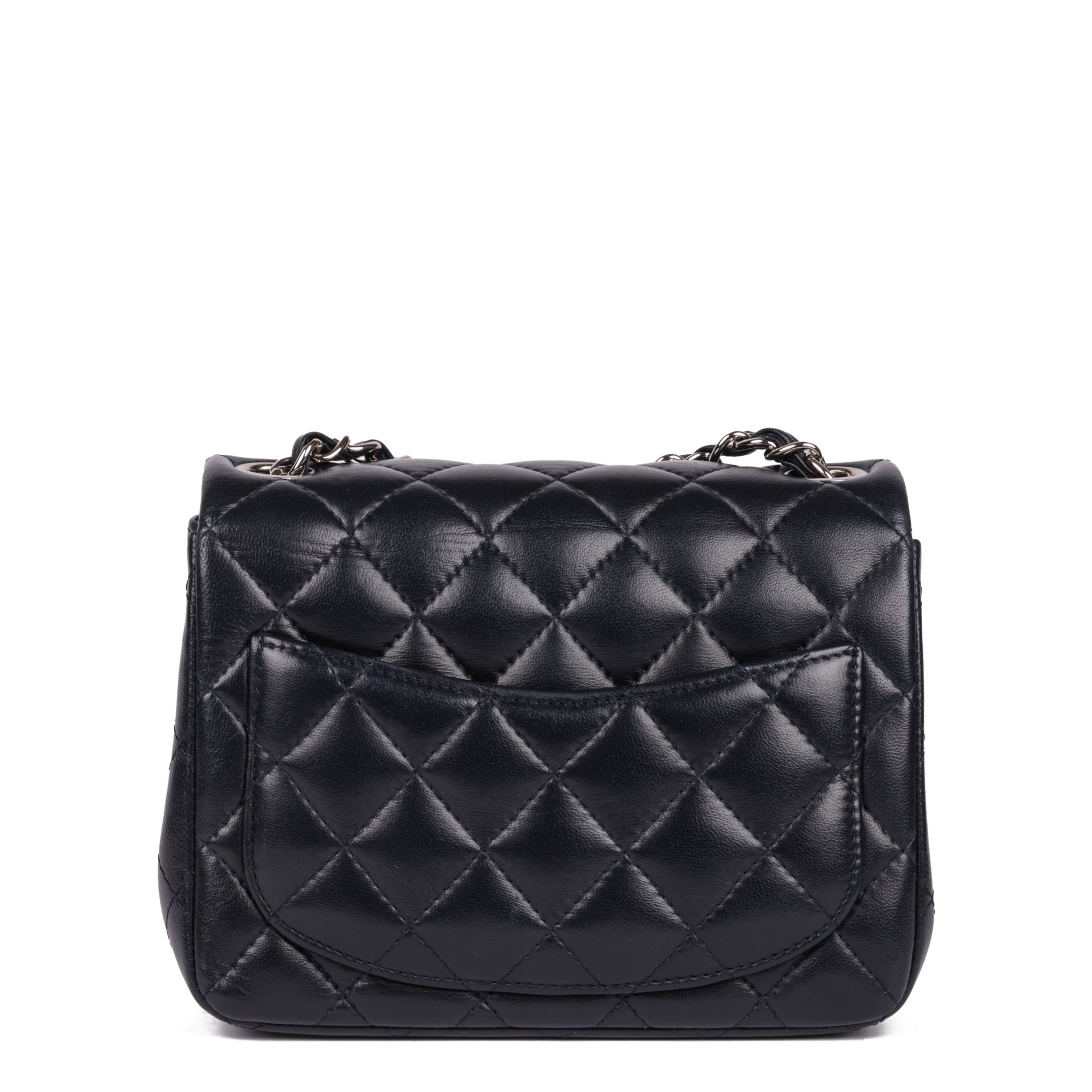 Chanel Navy Quilted Lambskin Square Mini Flap Bag