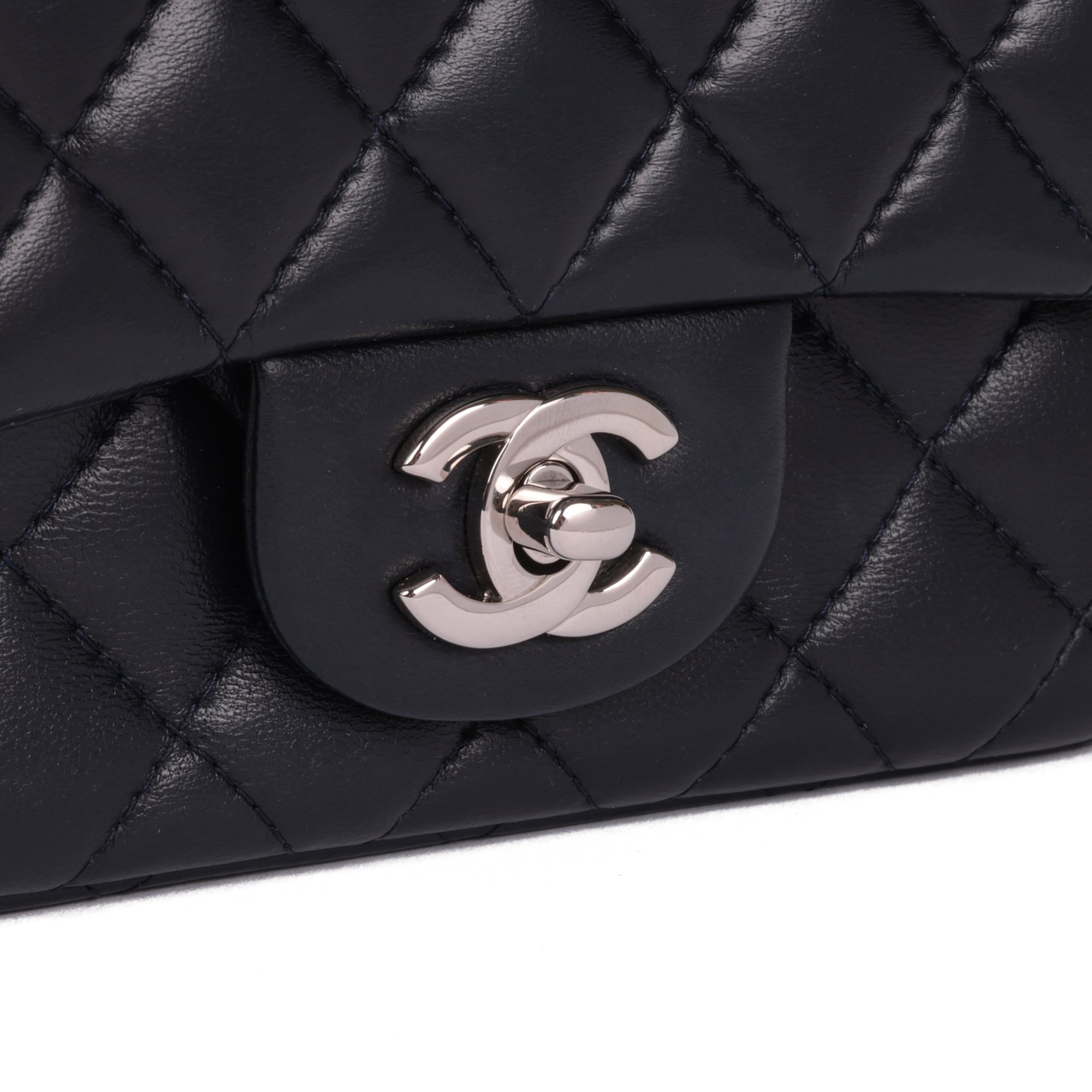 Chanel Navy Quilted Lambskin Square Mini Flap Bag