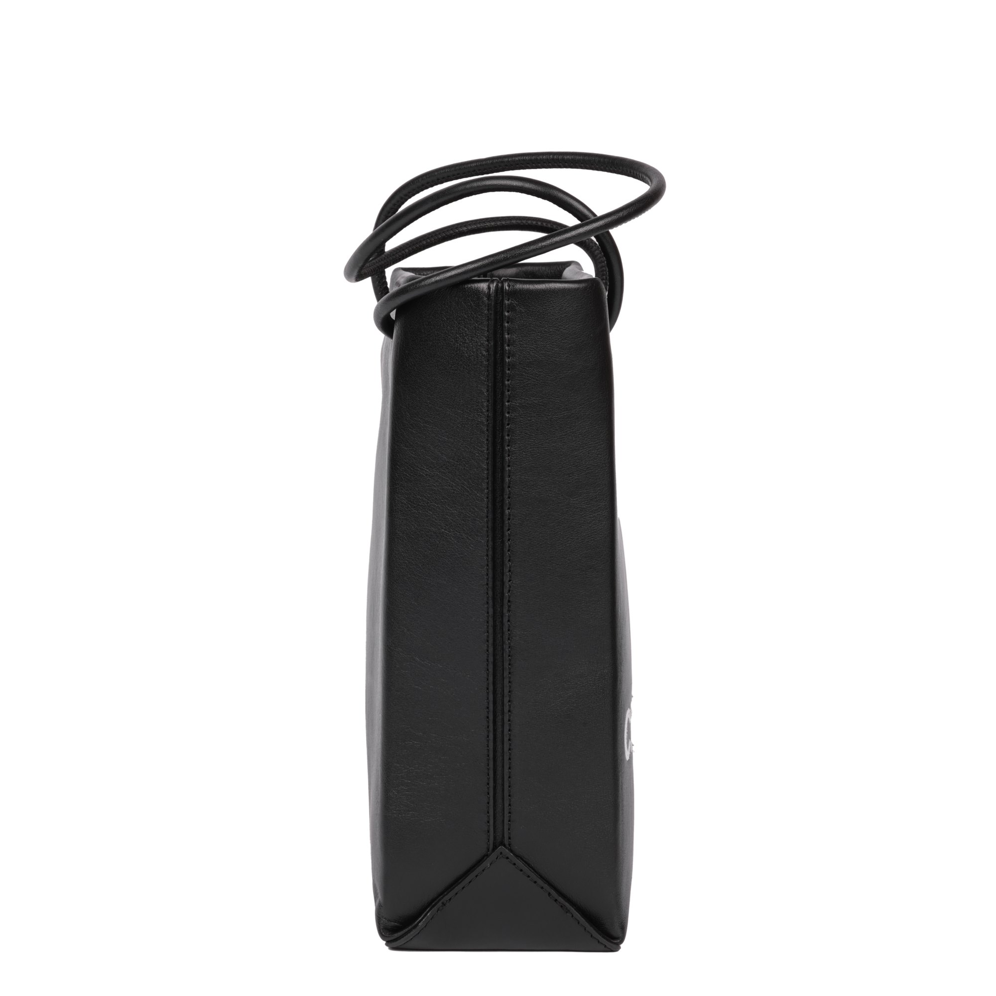 Chanel Black & White Lambskin Mini Shopping Bag Tote
