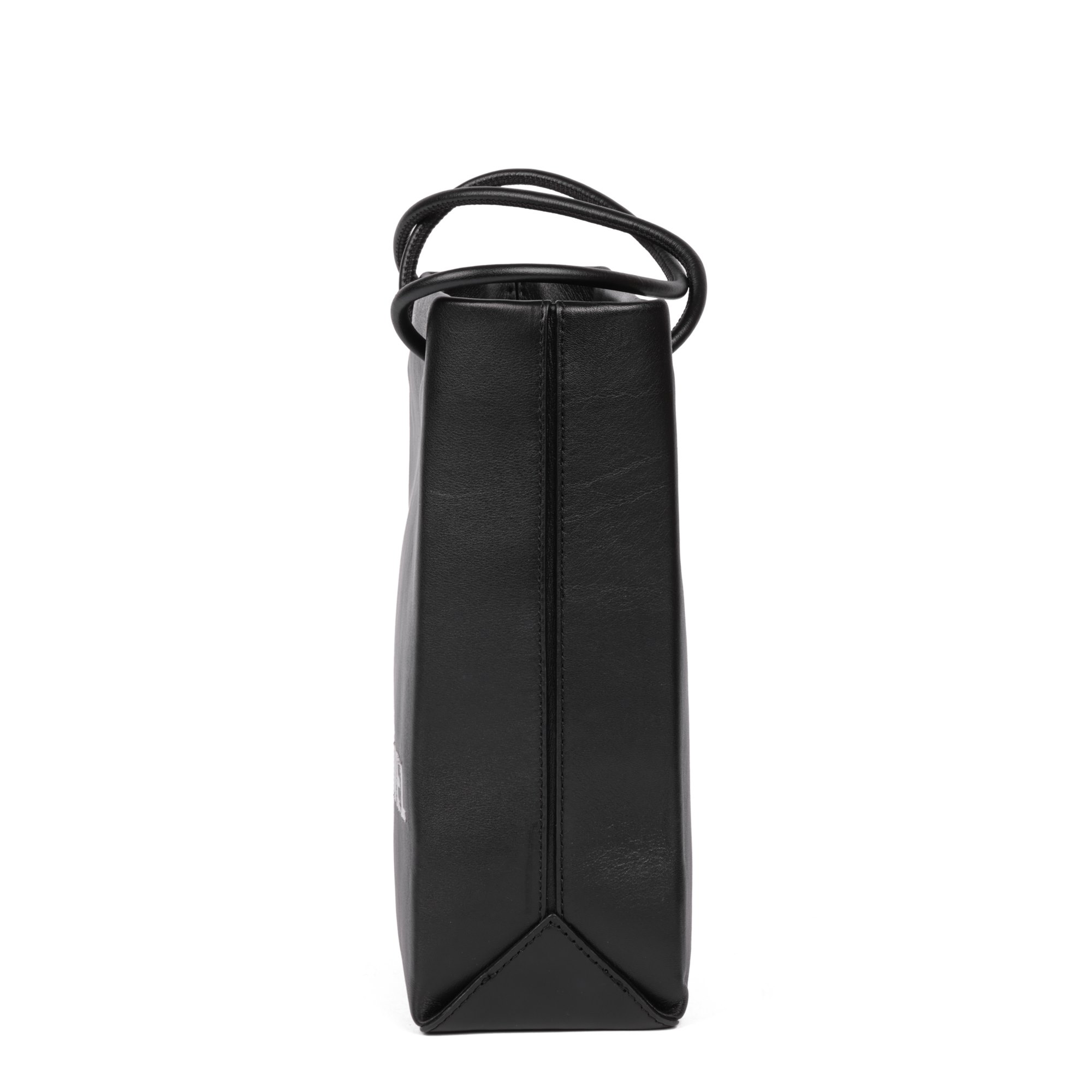 Chanel Black & White Lambskin Mini Shopping Bag Tote