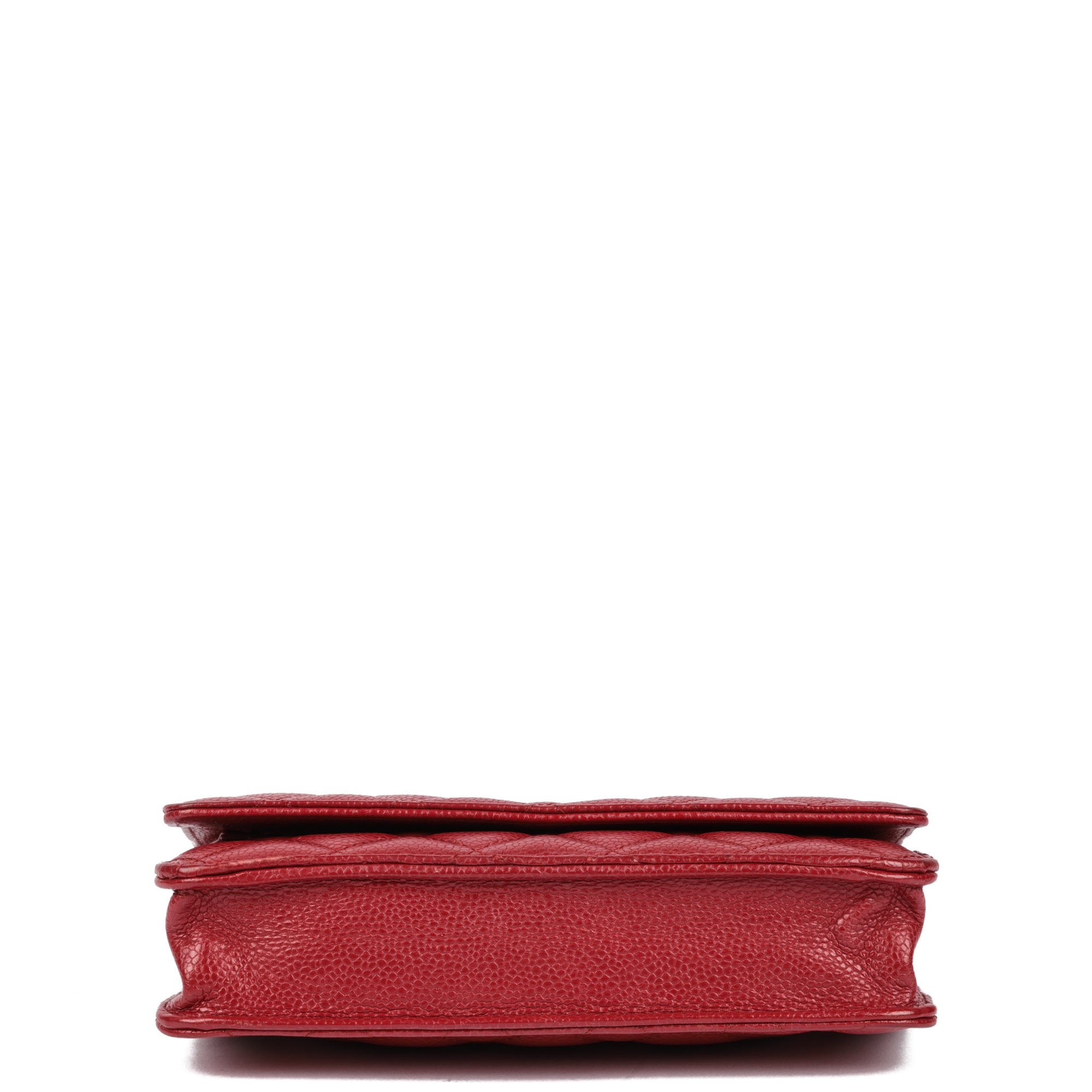 Chanel Red Quilted Caviar Leather Wallet-on-Chain WOC