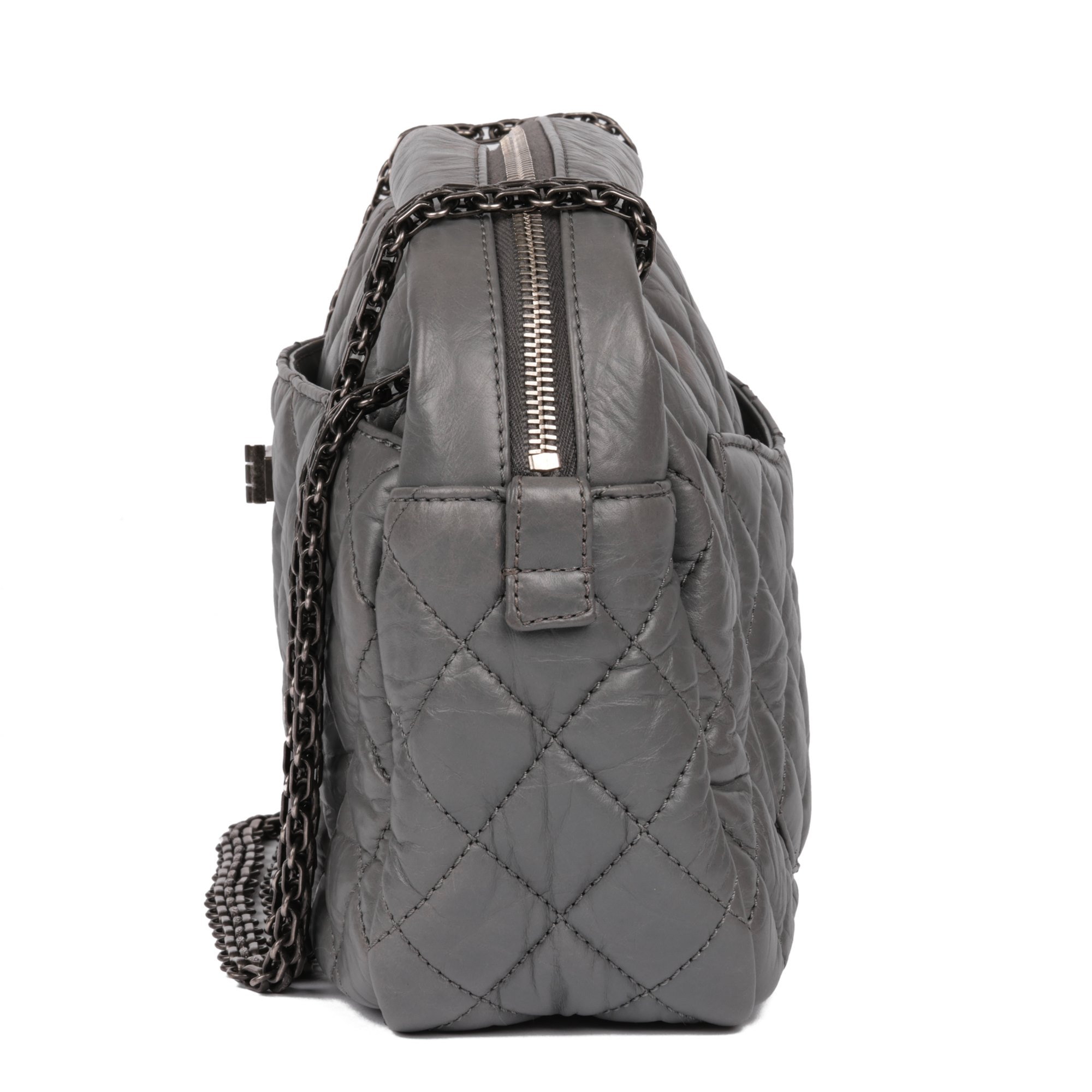 Chanel Grey Aged Calfskin Leather Medium Reissue Camera Bag