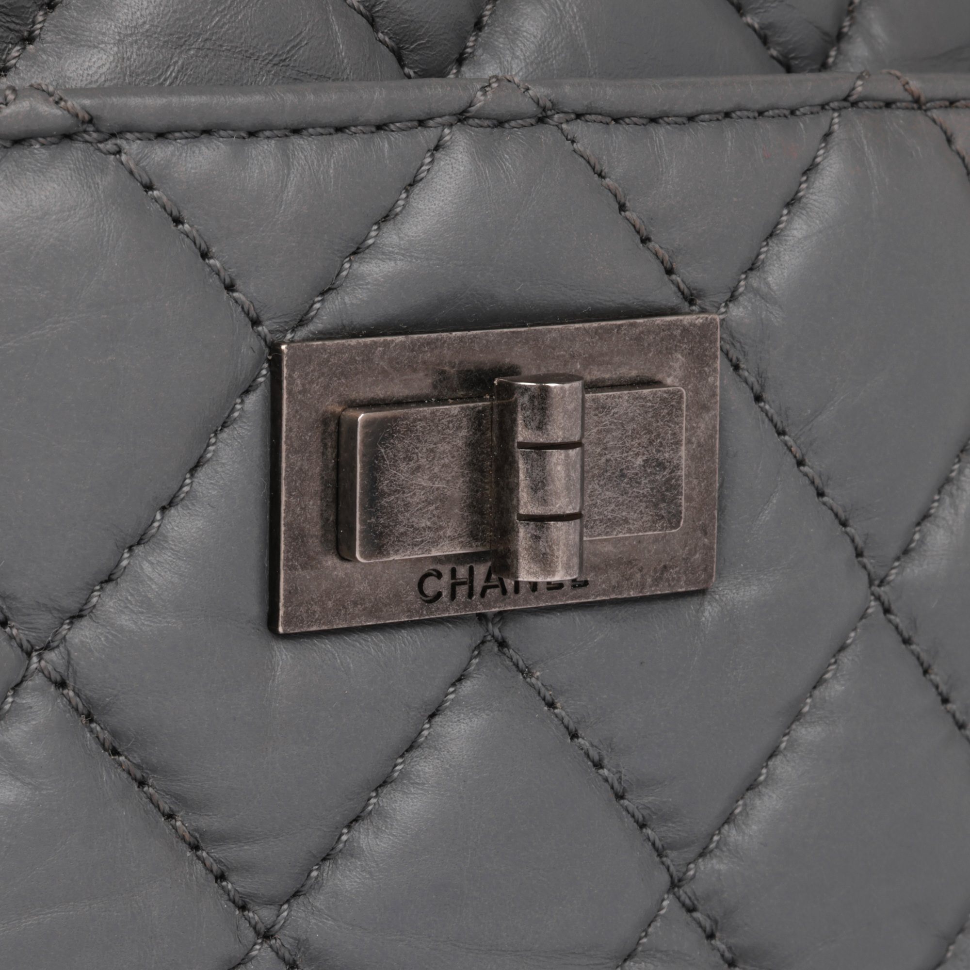 Chanel Grey Aged Calfskin Leather Medium Reissue Camera Bag